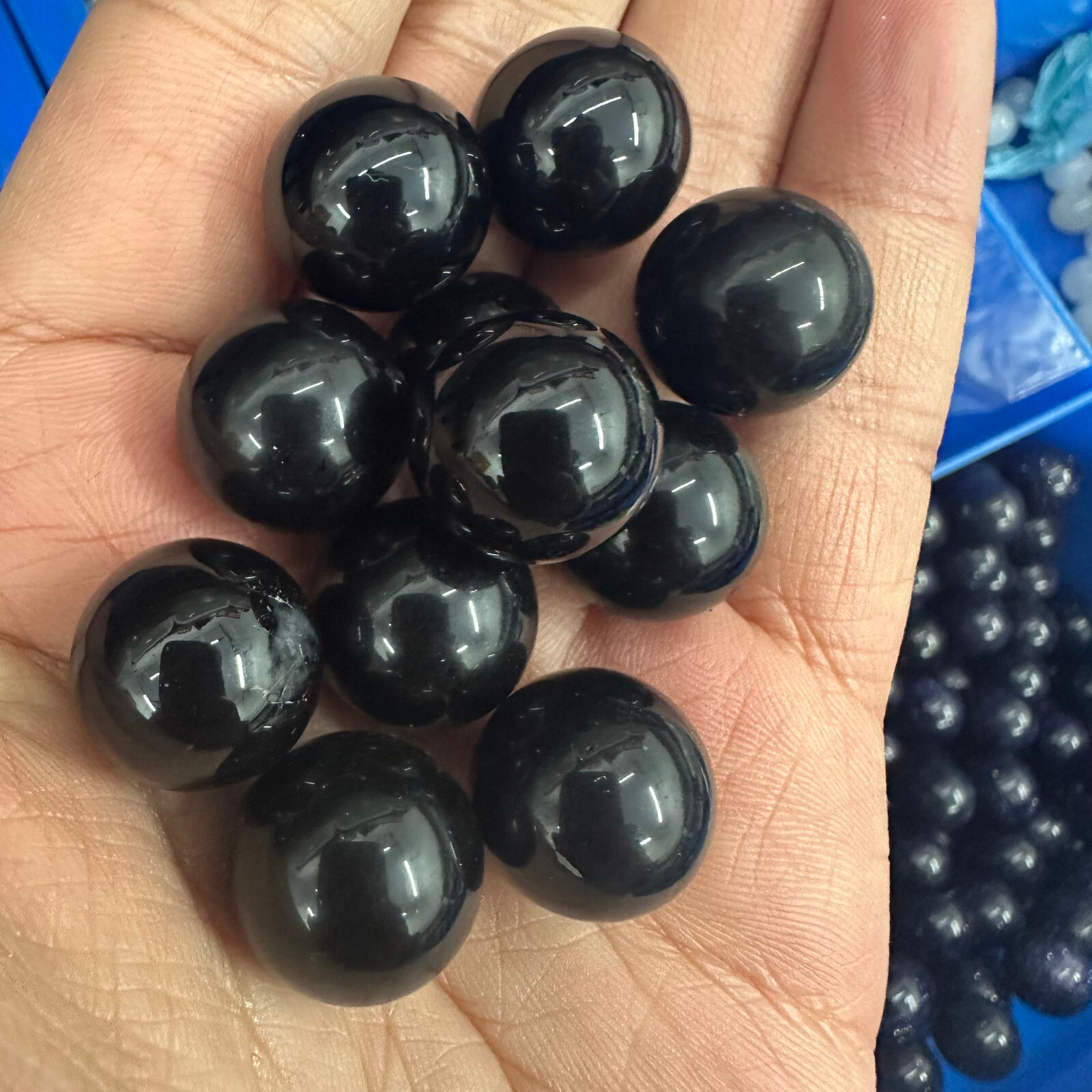 10PC Wholesale Natural Obsidian Ball Quartz Crystal Sphere Energy Healing Stone