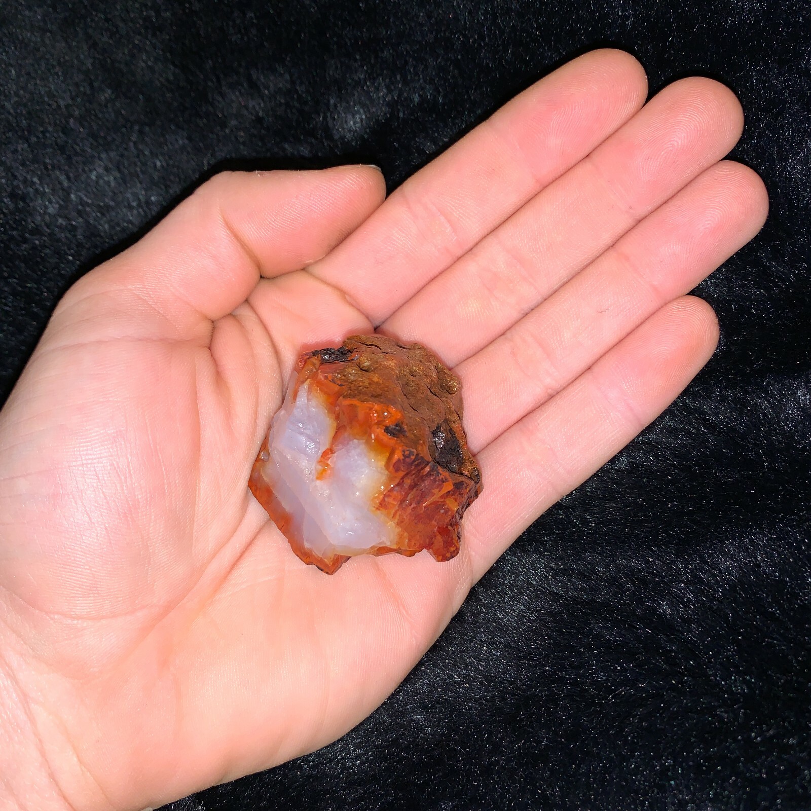 One (1) Charged Carnelian Rough Gemstone + A FREE Selenite Charging Stick