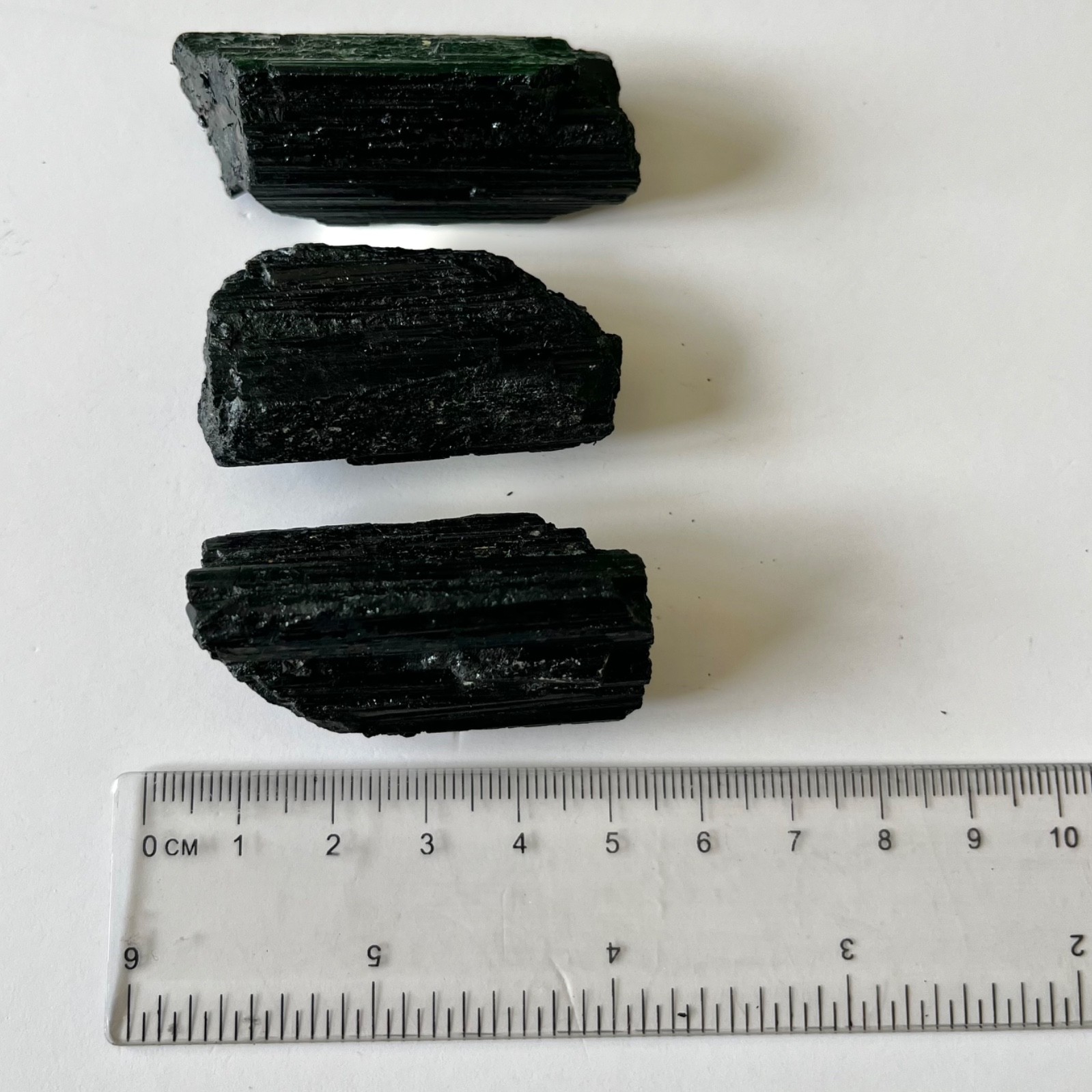 🖤 last set of 3 Black Tourmaline Raw Crystal Specimen Minerals freepost 97g