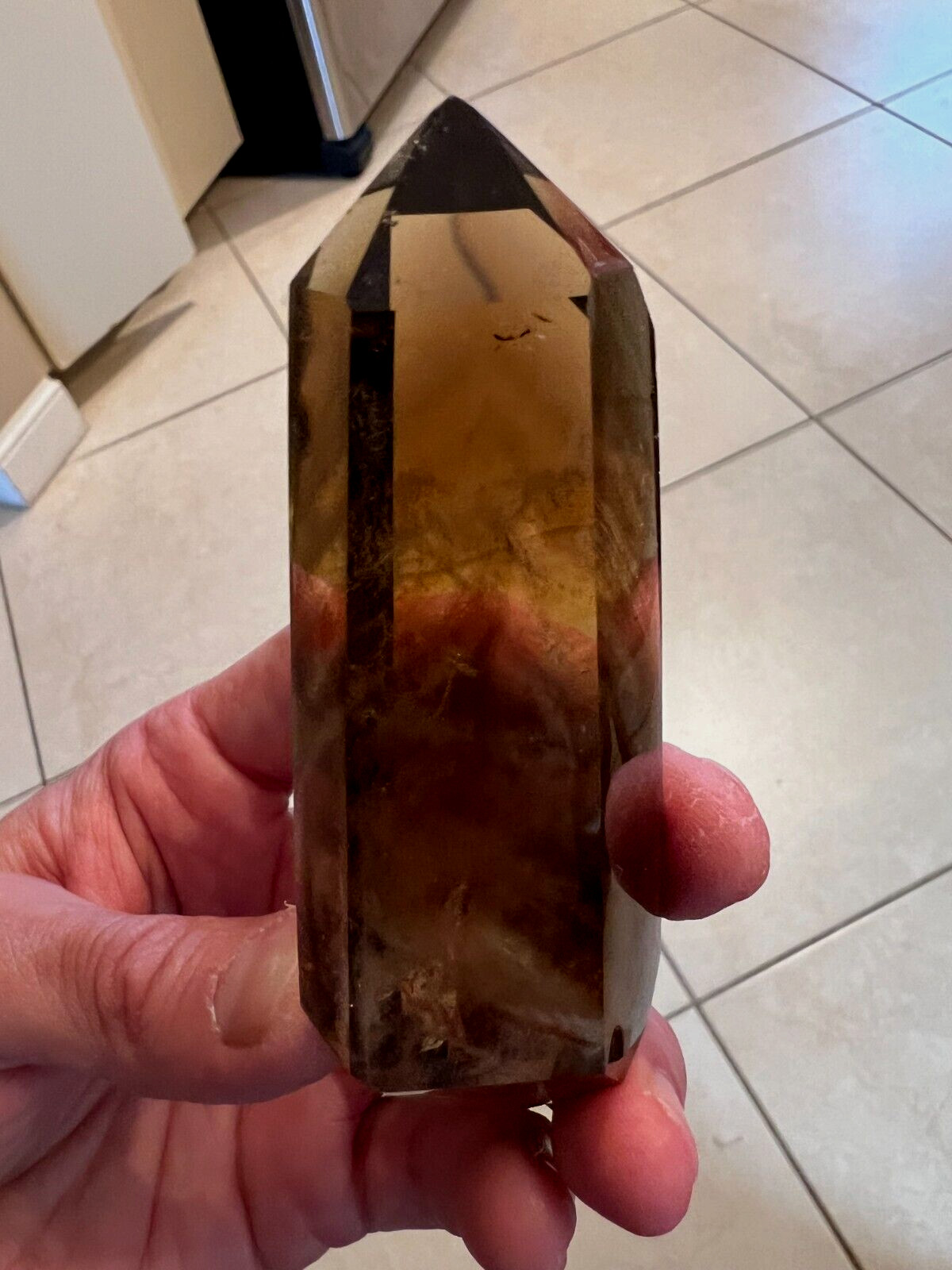 Rare Citrine Smokey Phantom DBL Terminated Crystal Point Zambia Africa 441