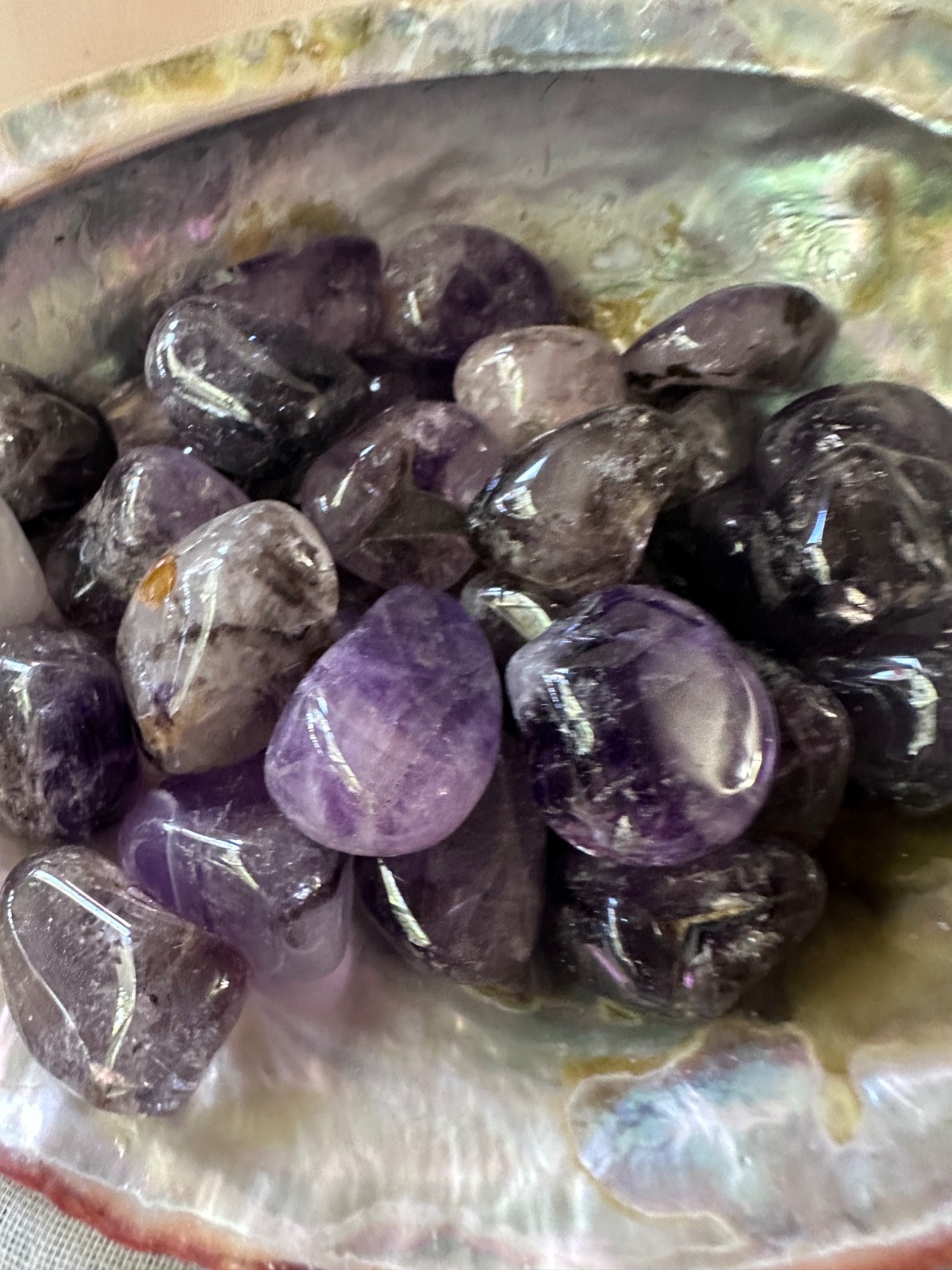 1x Brandenberg Amethyst 20-30mm Tumbled Stone Reiki Healing Crystals Clarity