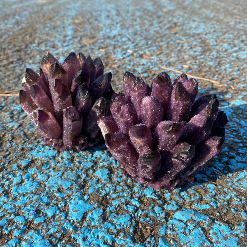 2026NEWFIND 1PC Rare Dark Amethyst Quartz Cluster Healing Purple Crystal Geode
