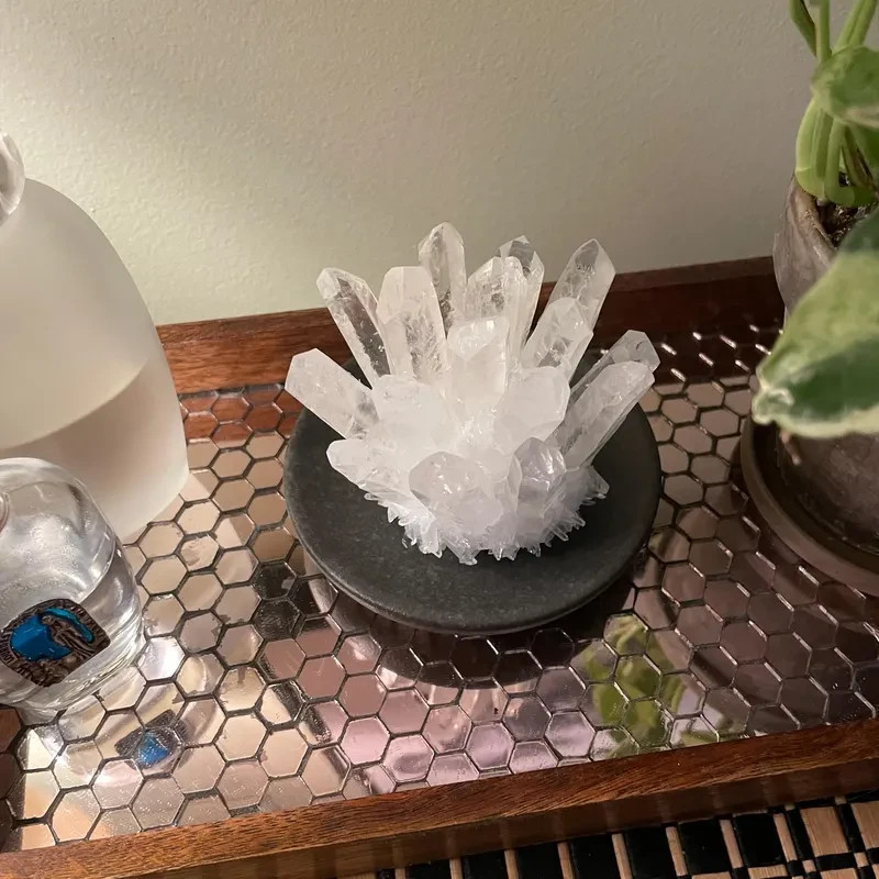 Natural Clear Quartz Cluster Crystal Healing Reiki Mineral Specimen Home Decor
