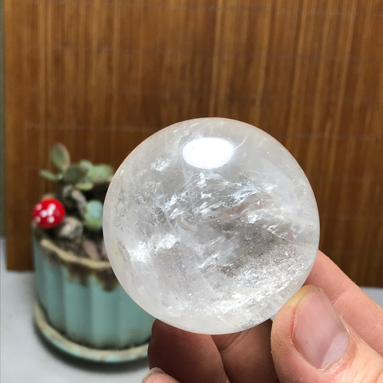 49-49-45mm NATURAL White Crystal quartz rainbow Semi-Precious specimen 146g 4336