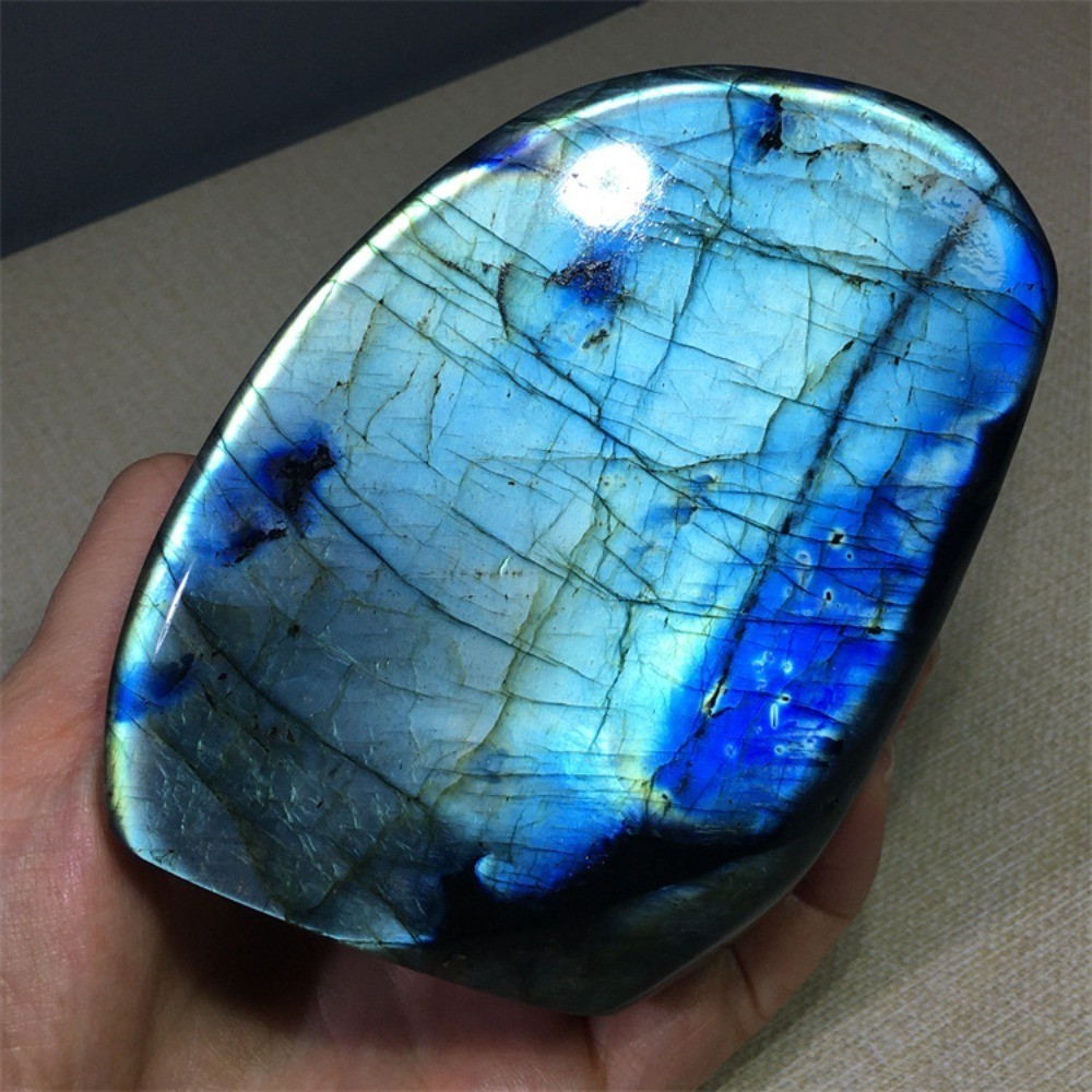 Natural Flash Labradorite Free Form Standing Stone Healing Crystal Home Ornament