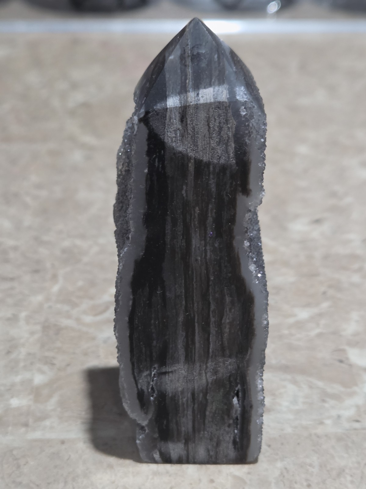 Crystal Druzy Black Sphalerite Tower Point