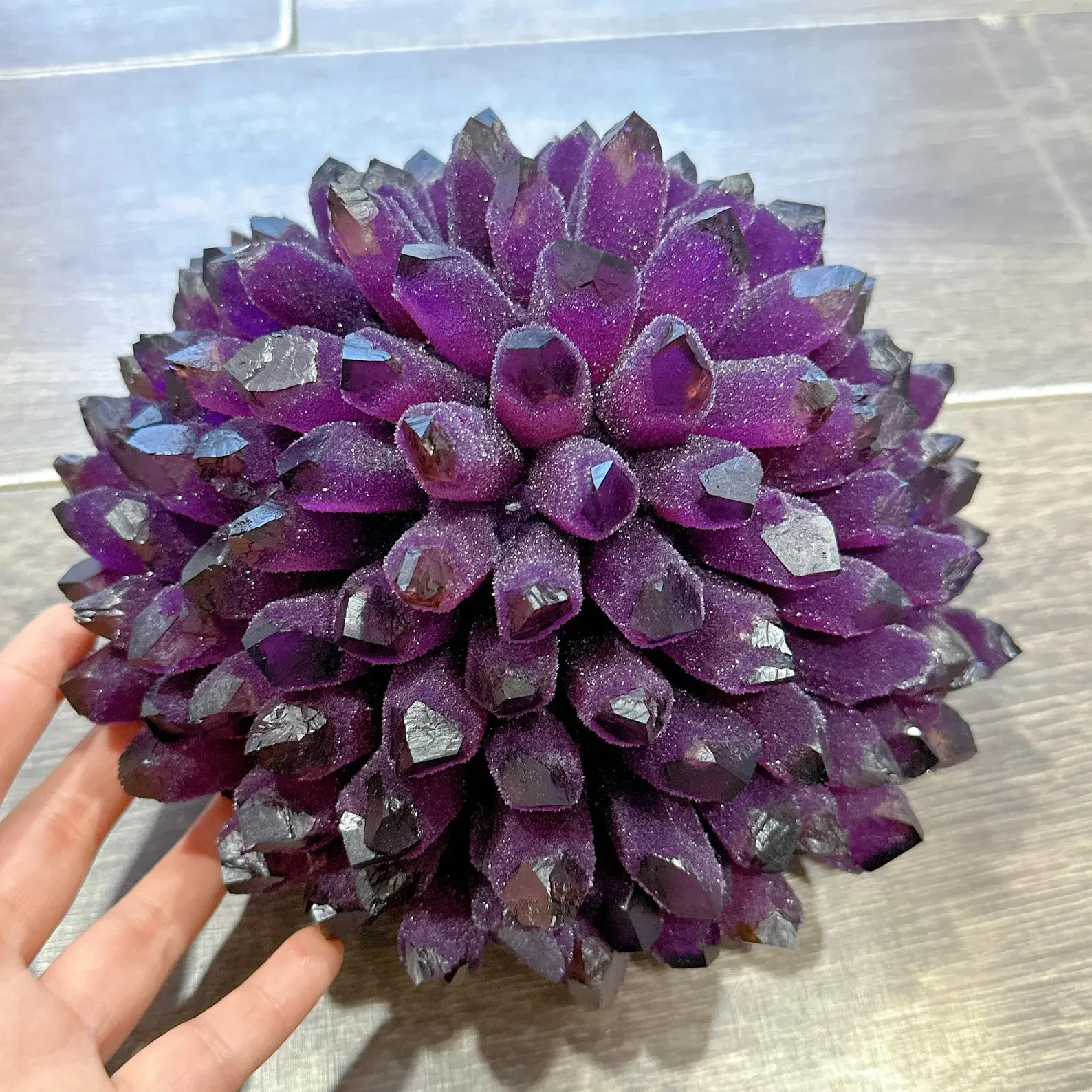 10lb Rare DARK PURPLE Amethyst Quartz Purple Flower Cluster Crystal Lucky Decor