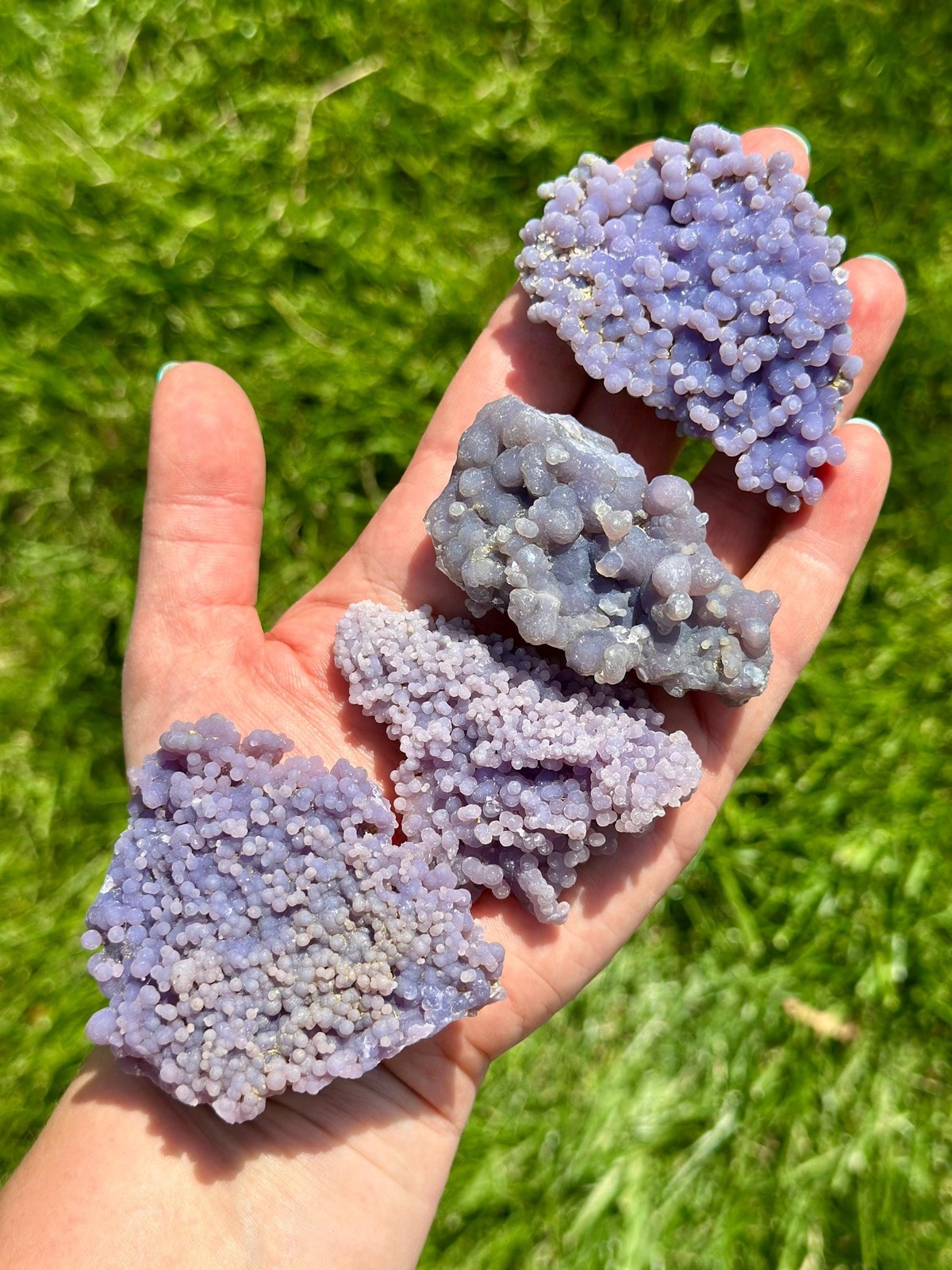 Raw Grape Agate Stone (Purple Botryoidal Chalcedony) from Indonesia