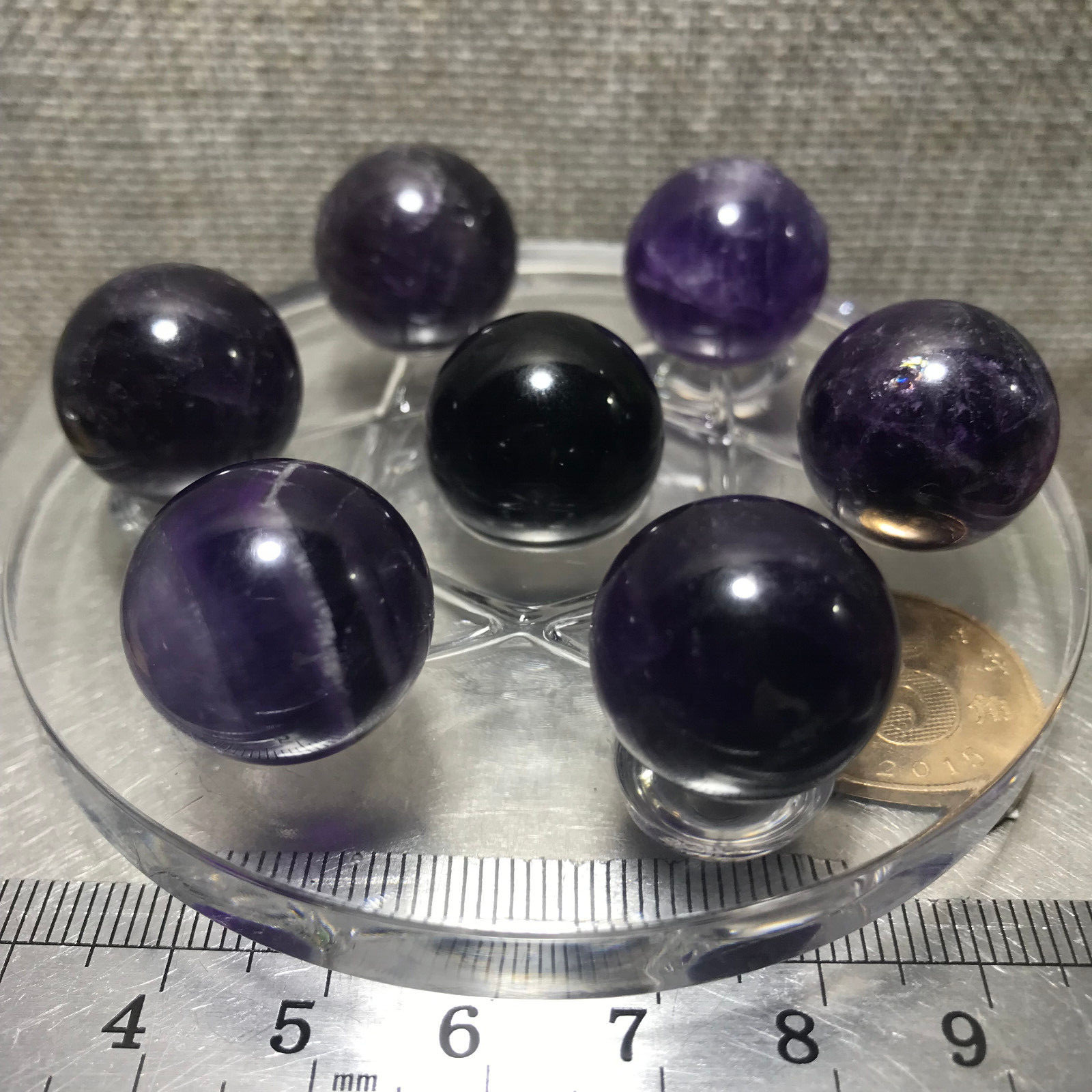 56g 18mm Natural Dream Amethyst Ball Crystal Polished Sphere Reiki Gem 01