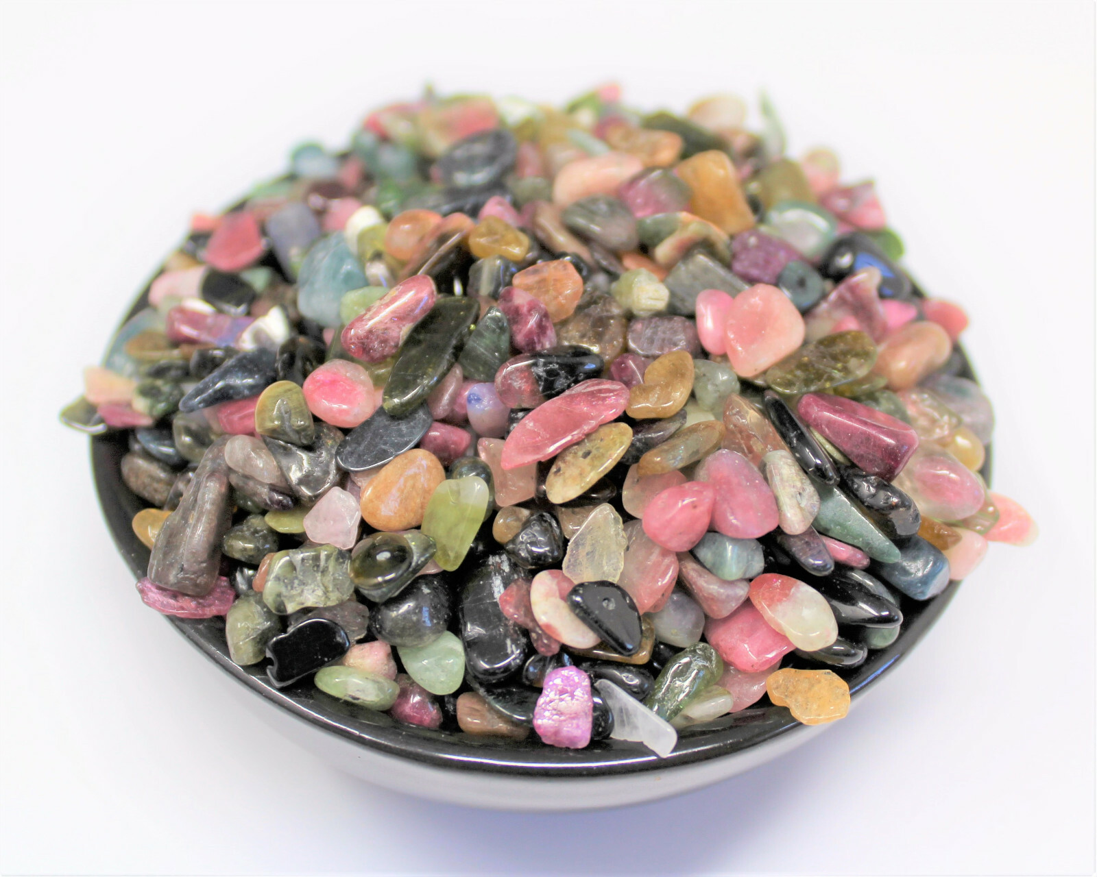 Rainbow Tourmaline Semi Tumbled Gemstone TINY Chips 2-4 mm Wholesale Bulk Lots