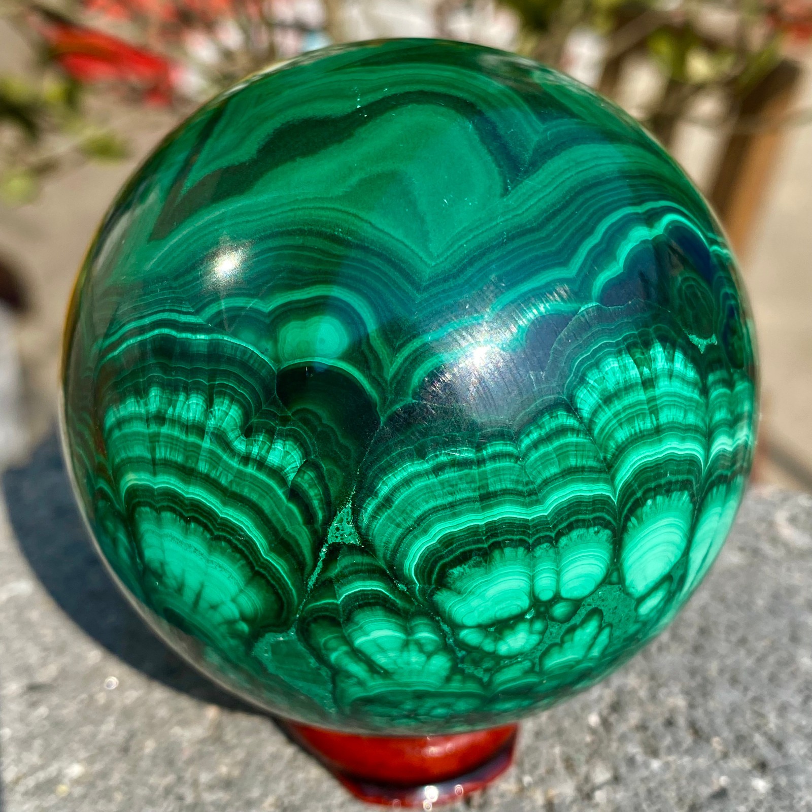 1.22LB Rare Natural Malachite quartz hand Carved sphere Crystal Healing Gem ball