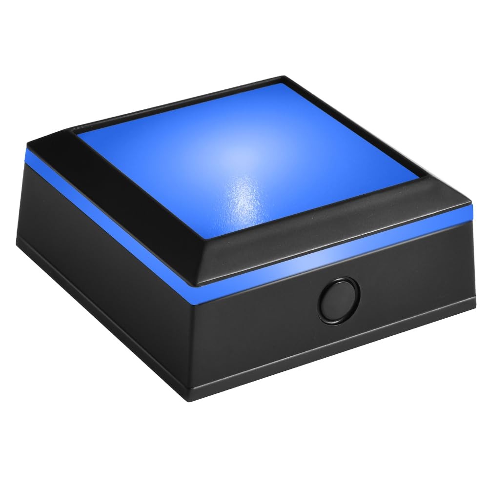 Light Base Display Stand for Glass Art Black Square Pedestal Lighted Up Stand…