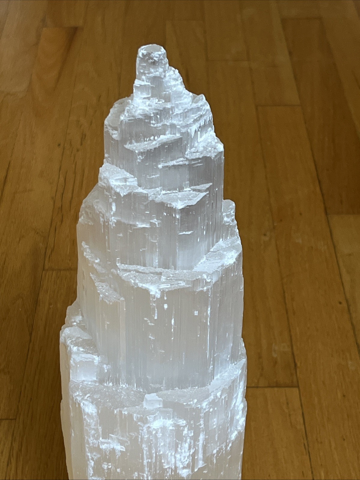 XL Selenite Crystal Tower Lamp 15″ – Base Only, No Light