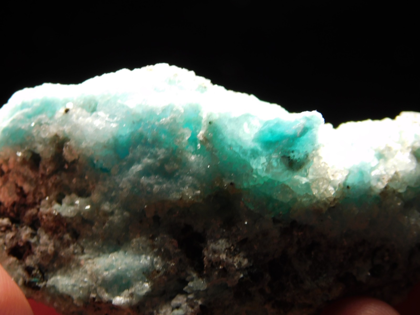 Light BLUE! CHRYSOCOLLA Cluster Under Translucent Druzy Quartz Mexico 77.0gr