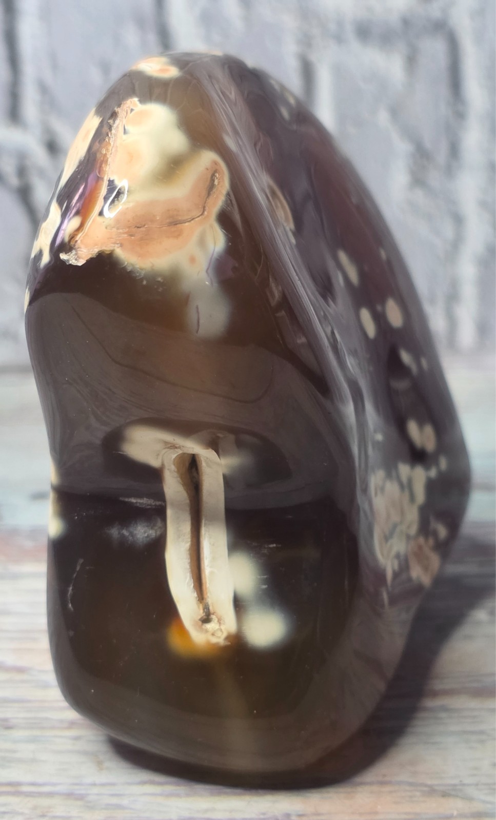 Large Rare Natural Amber Color Orca Agate Polished Freeform Translucent Color