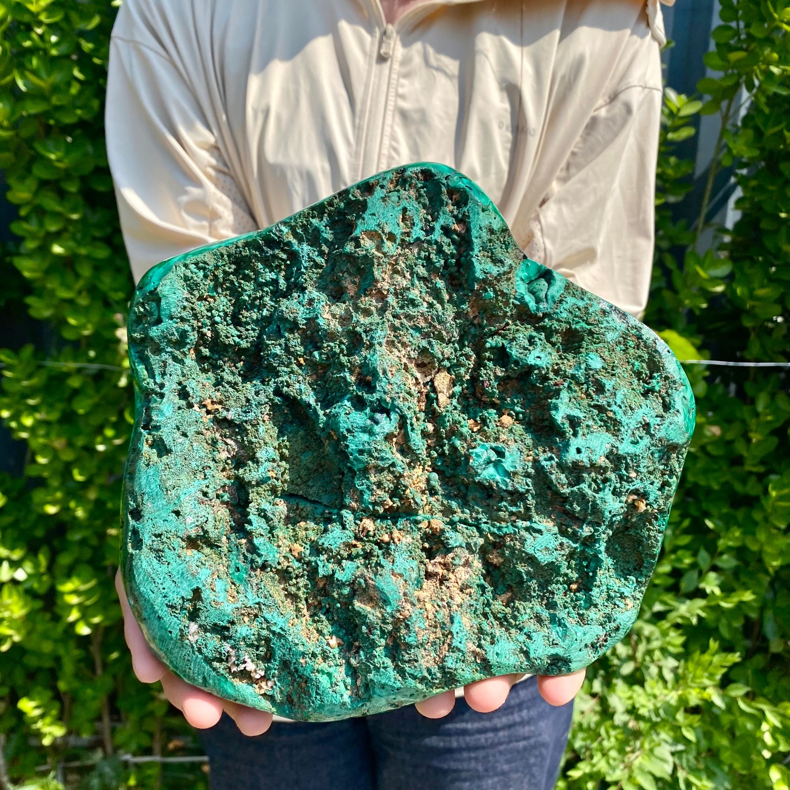 9.03LB Natural glossy Malachite transparent cluster rough mineral sample
