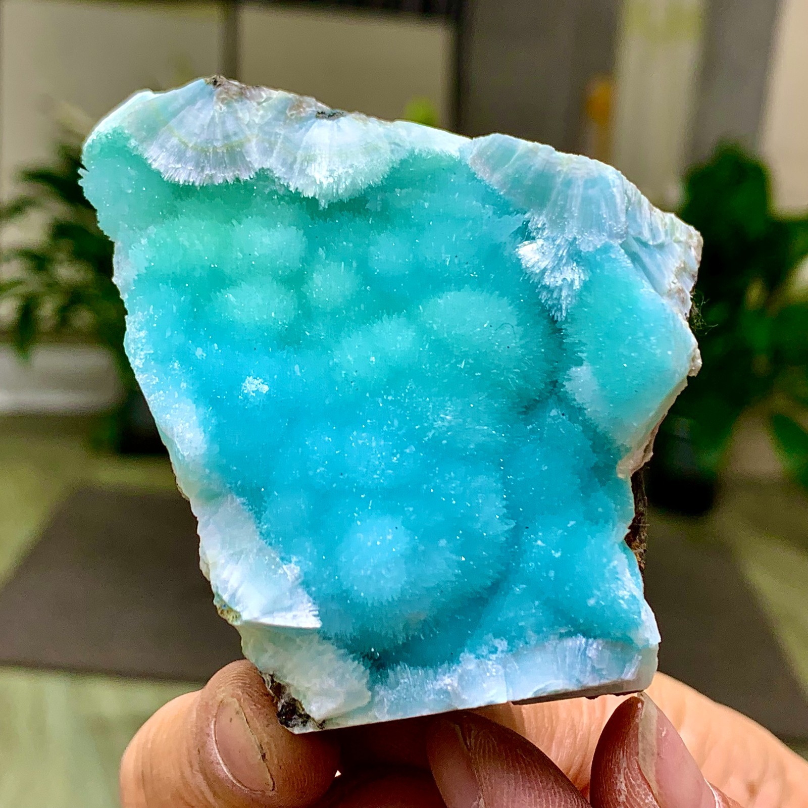 179G Natural blue texture stone crystal,Heteropolar of Chinese blue aragonite