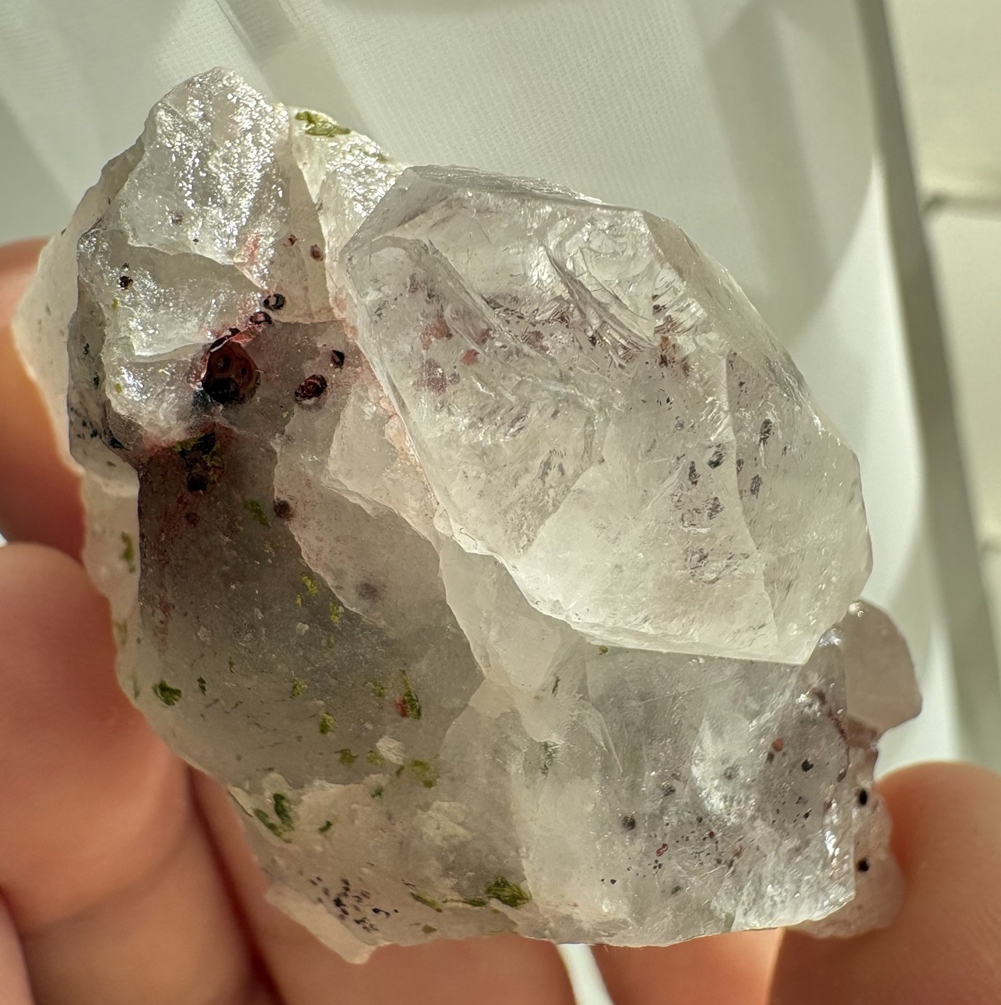 Natural Garden Quartz w/ Epidote Cluster Raw Mineral Rare Specimen Healing