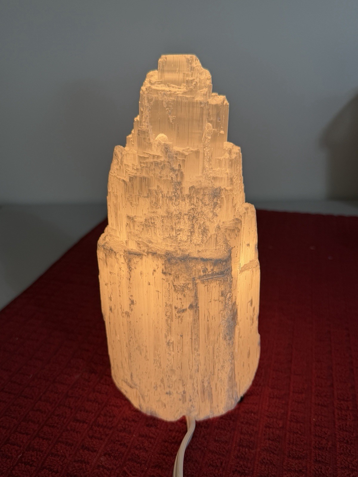 Selenite Crystal Tower Lamp Tower Skyscraper Healing Light 8.5” Tall