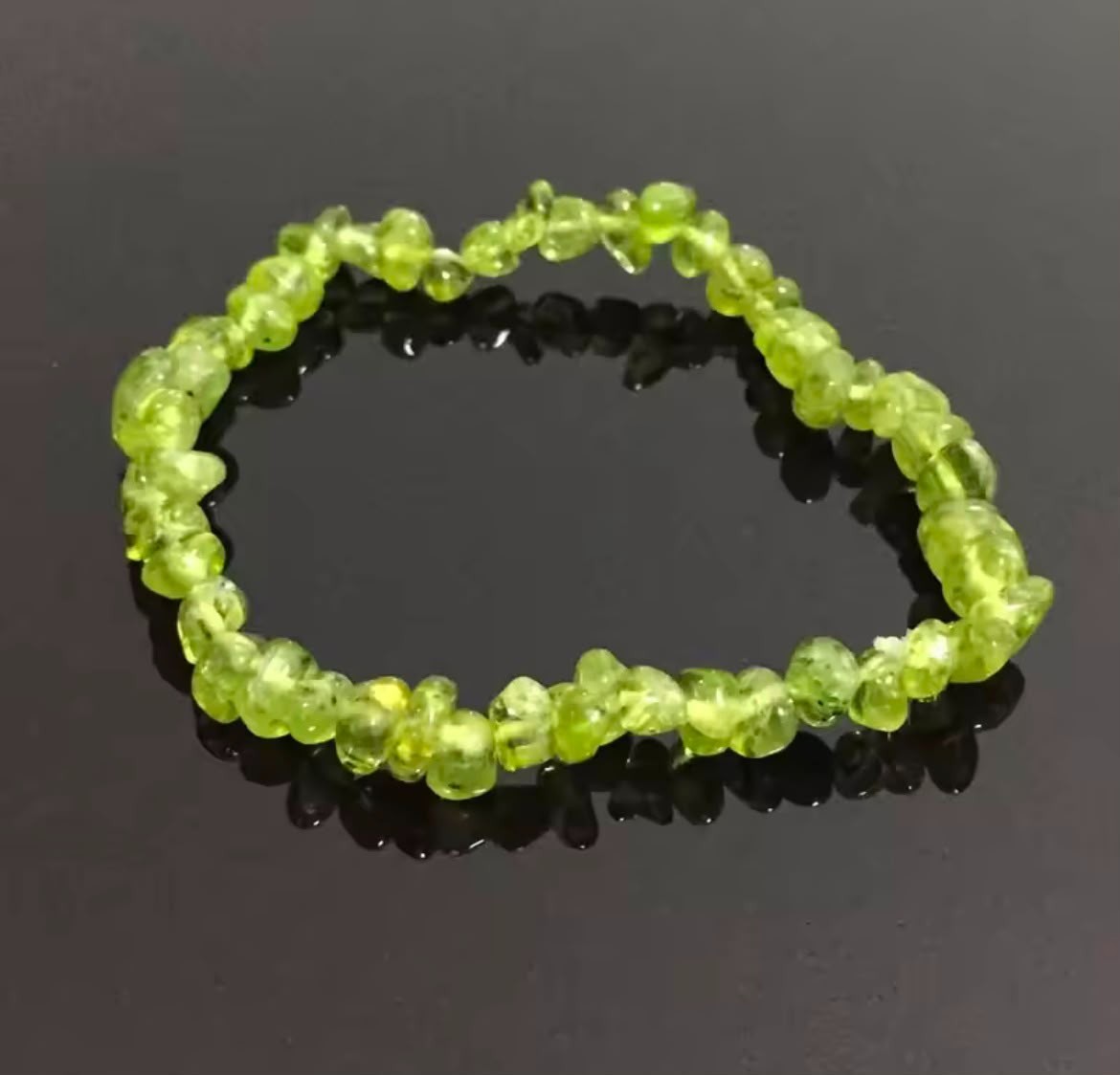 Natural Peridot Chip Beads Rough Gemstone Bracelet Jewelry August Birthstone