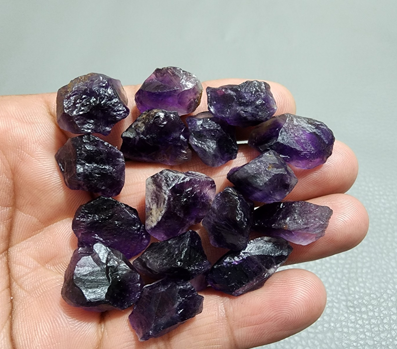 16 Pcs Natural Purple Amethyst Rough Gemstone Raw Size 18-24 MM Crystal Stone