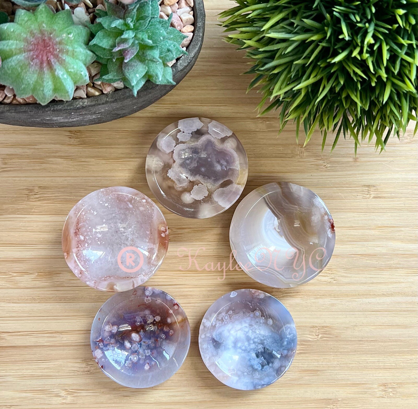 Wholesale Lot 5-8 PCs Natural Flower Agate Bowls Crystal Healing 0.9 – 1 Lb