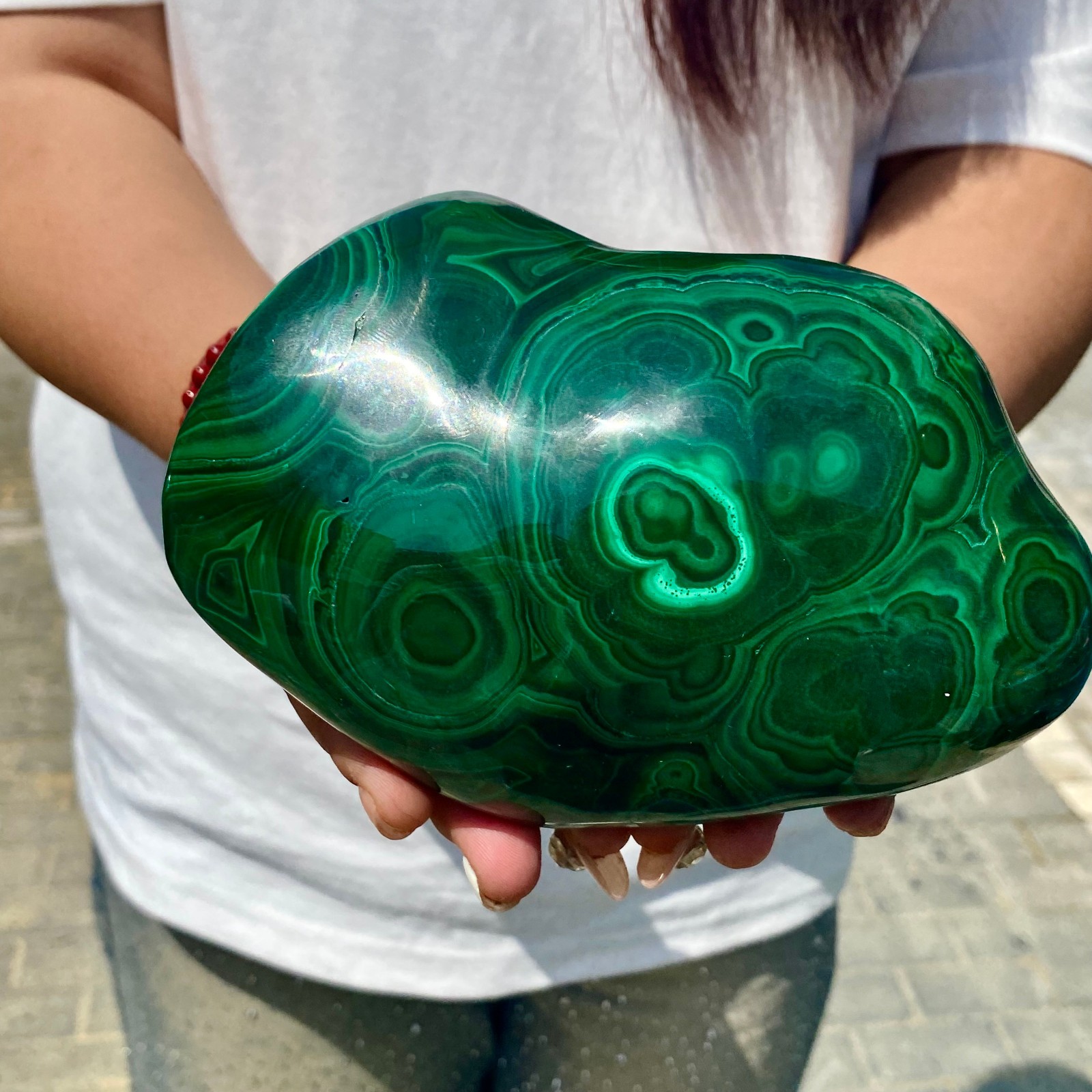 3.43LB Natural glossy Malachite transparent cluster rough mineral sample