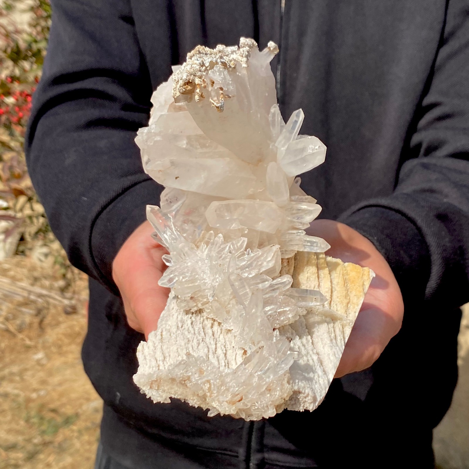 1.92LB Large Natural Clear White Crystal Quartz Cluster Energy Healing Specimen