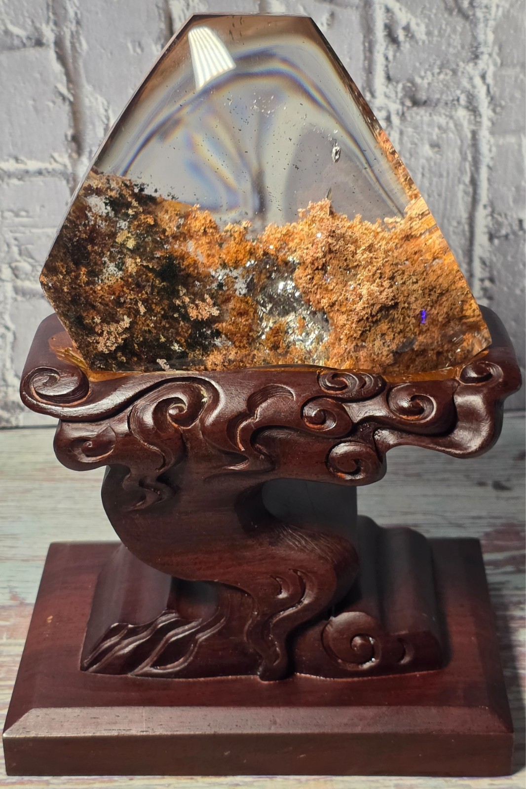 Museum Grade 4 Seasons Garden Quartz Crystal Freeform Rainbow Landscape Display