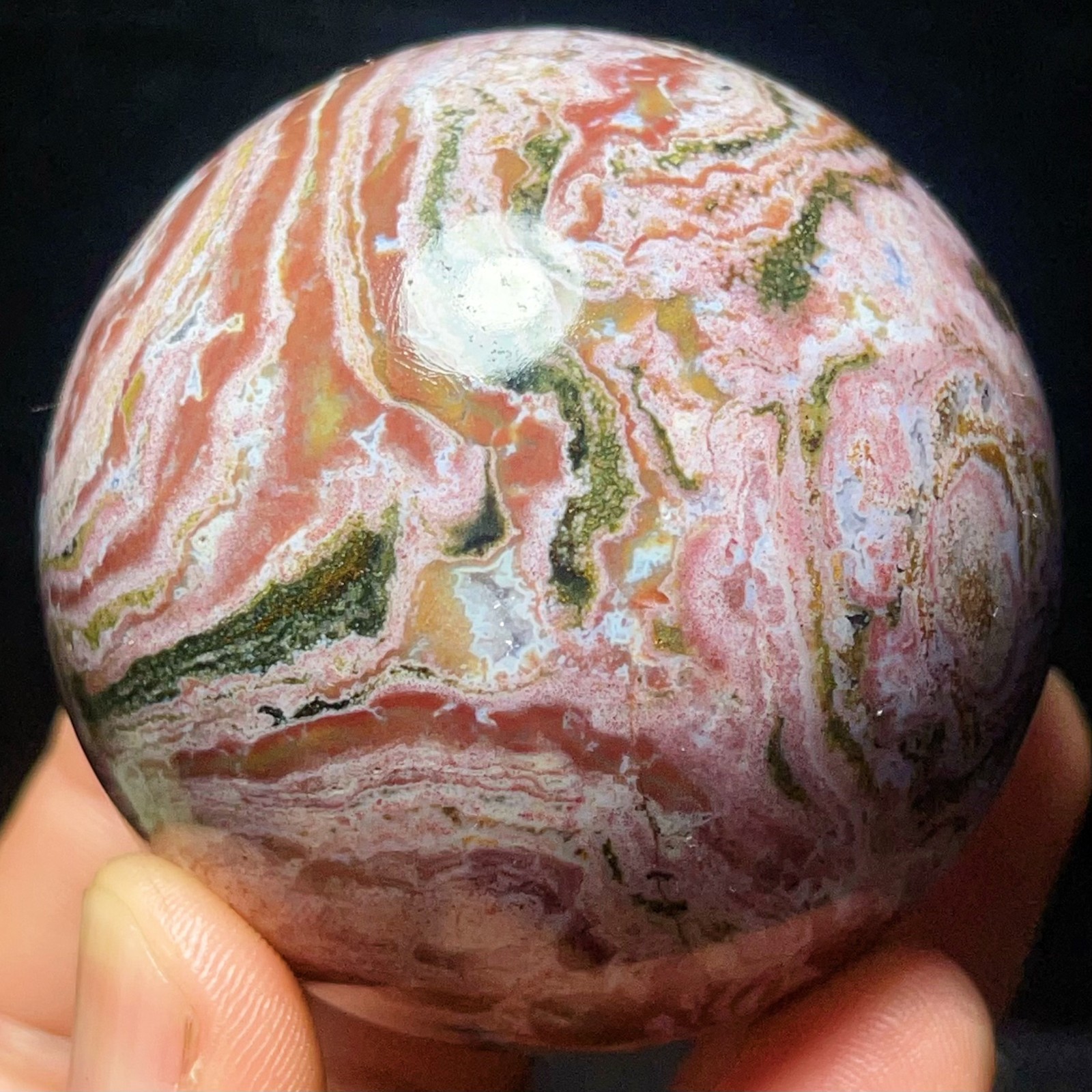 TOP 290G Natural Ocean Jasper Sphere Crystal Healing L7908