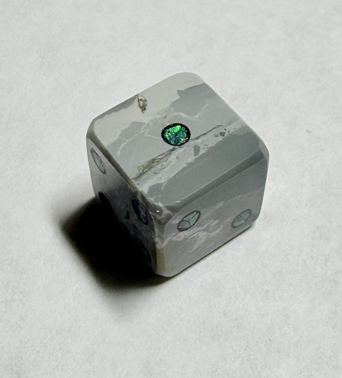 Solid Opal Inlay Dice Carving – VERY BEAUTIFUL!