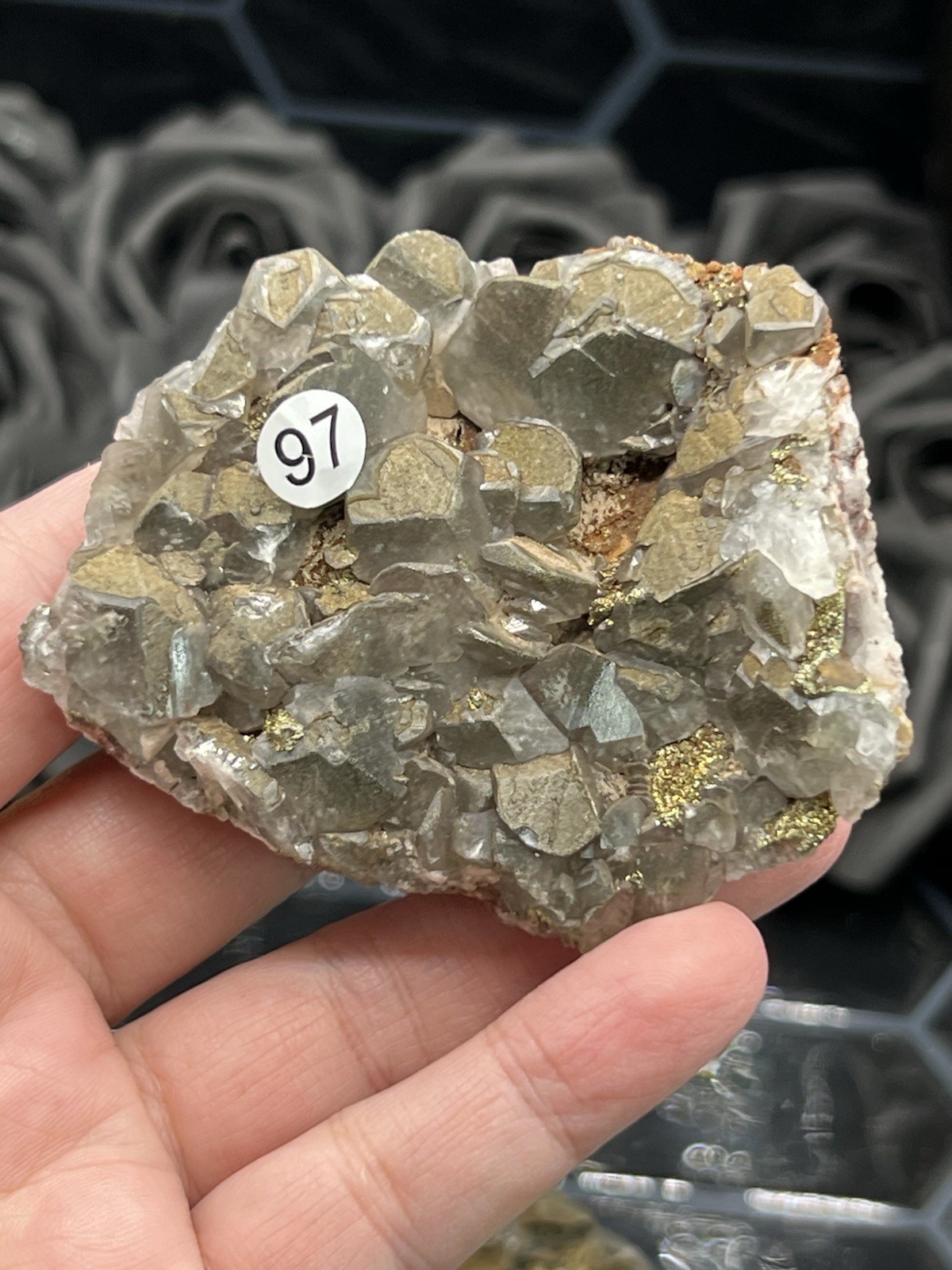 Natural Pyritic “Benz Coin” Calcite Specimen great Formation Free ship & Gift