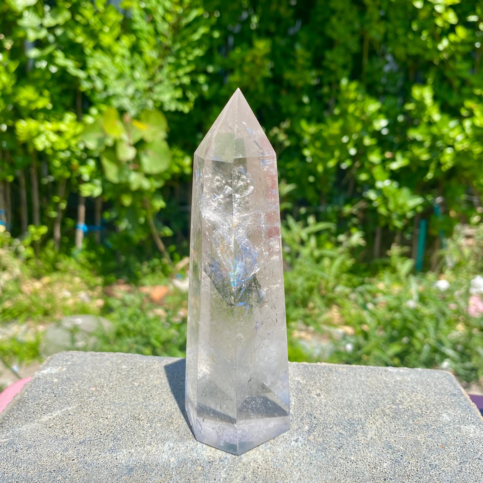 239G Natural Clear Quartz Crystal Point Healing Wand Polished Rock Crystal Reiki