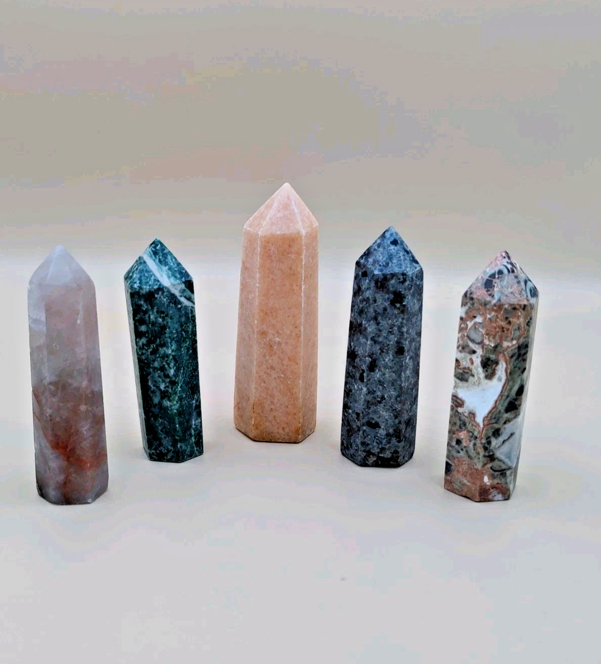 1 lb 4 oz 5Pcs A Set Of Natural Crystal Point Tower Polished Healing Mixed Set