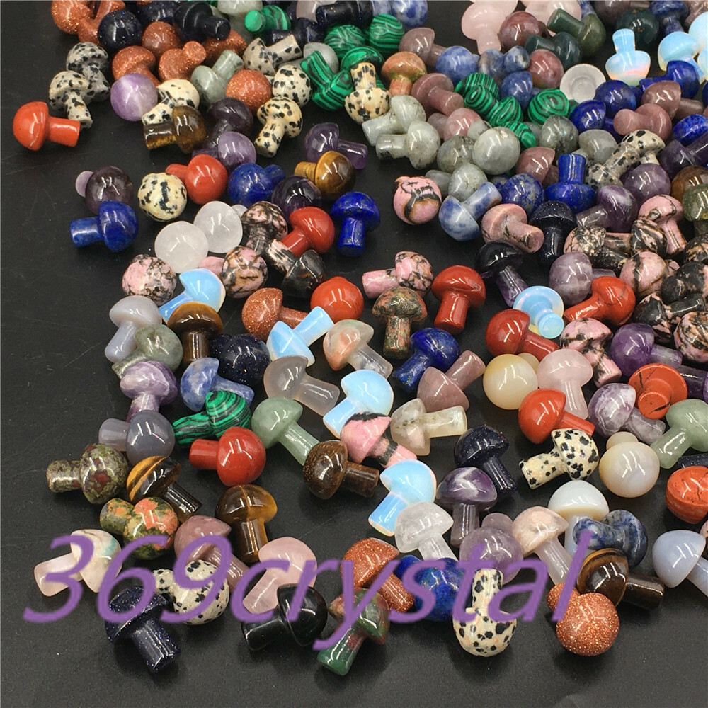 wholesale！ Natural mini mushroom Quartz Crystal Carved Polishing Healing.