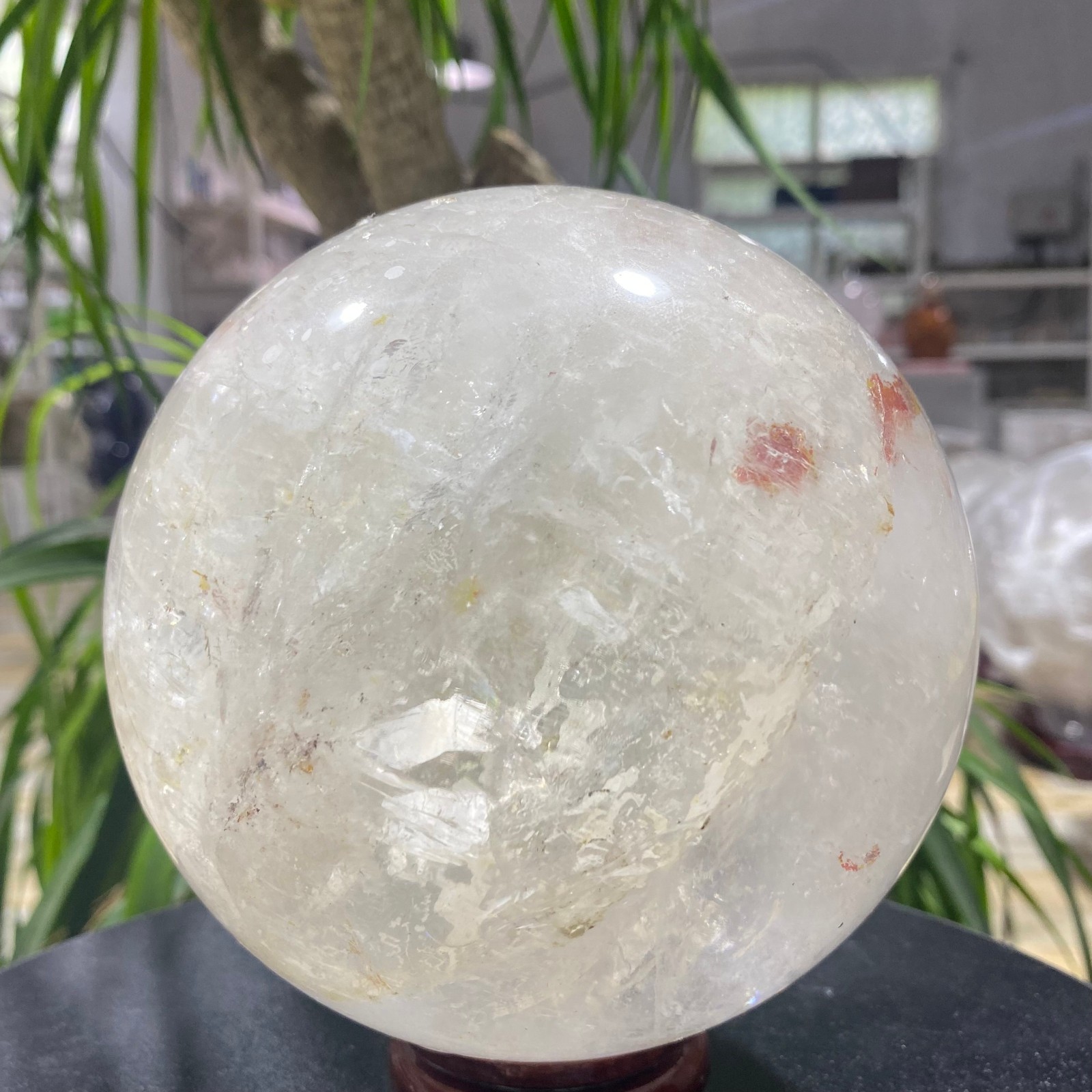 7.05LB white crystal transparent quartz crystal ball Reiki repair