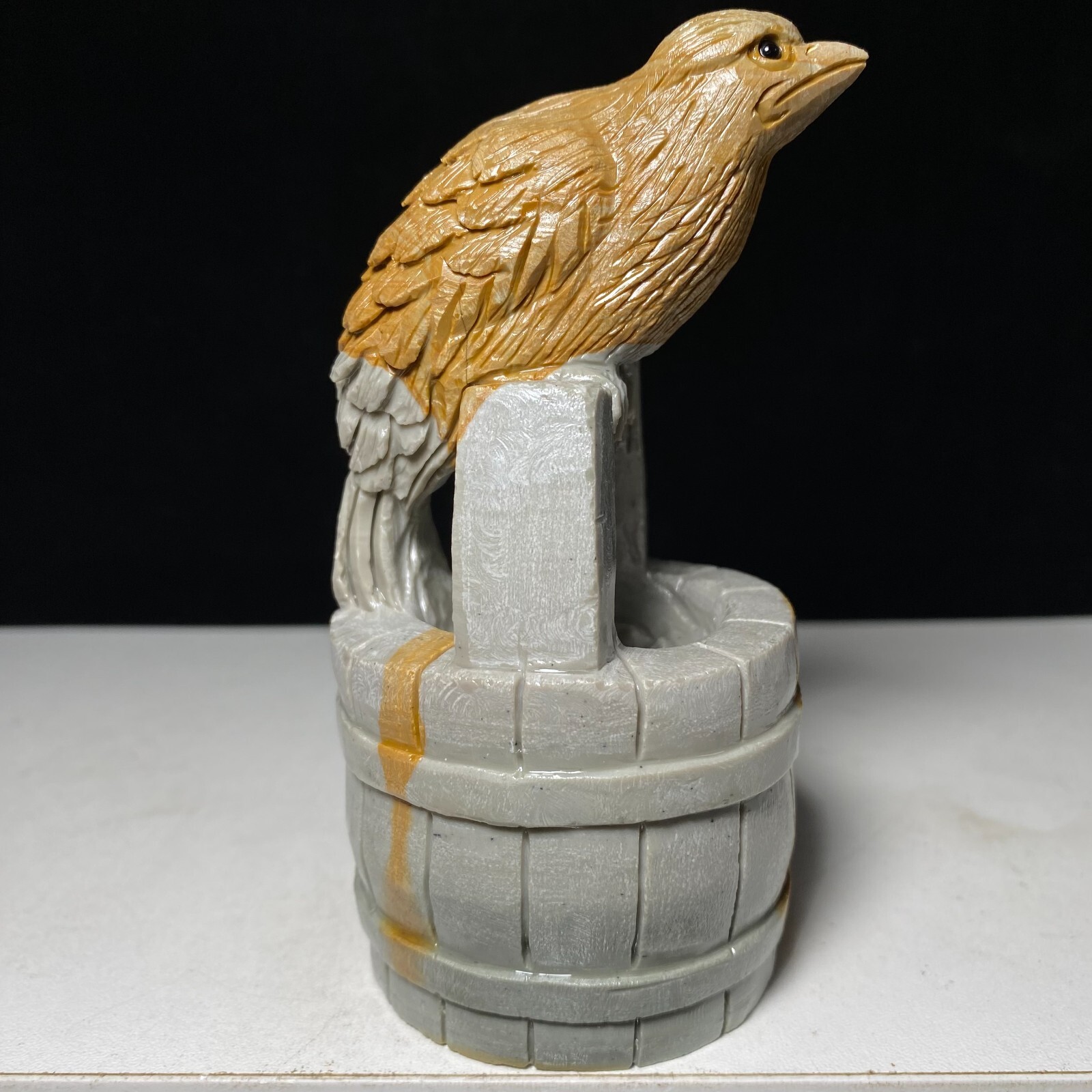 Natural Crystal Quartz Mineral Specimen Songhua Stone Handcarved Bird Gift Heali