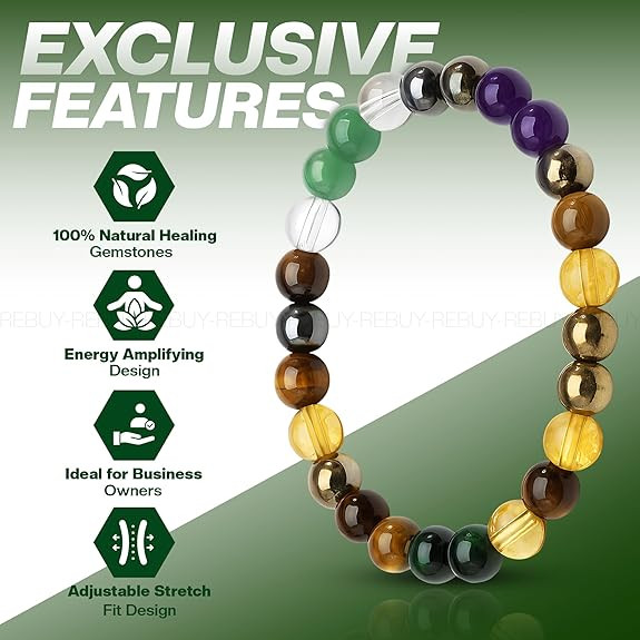 Multi Color Money Magnet Bracelet Pyrite 8 Mm for Party & Casual Men Women