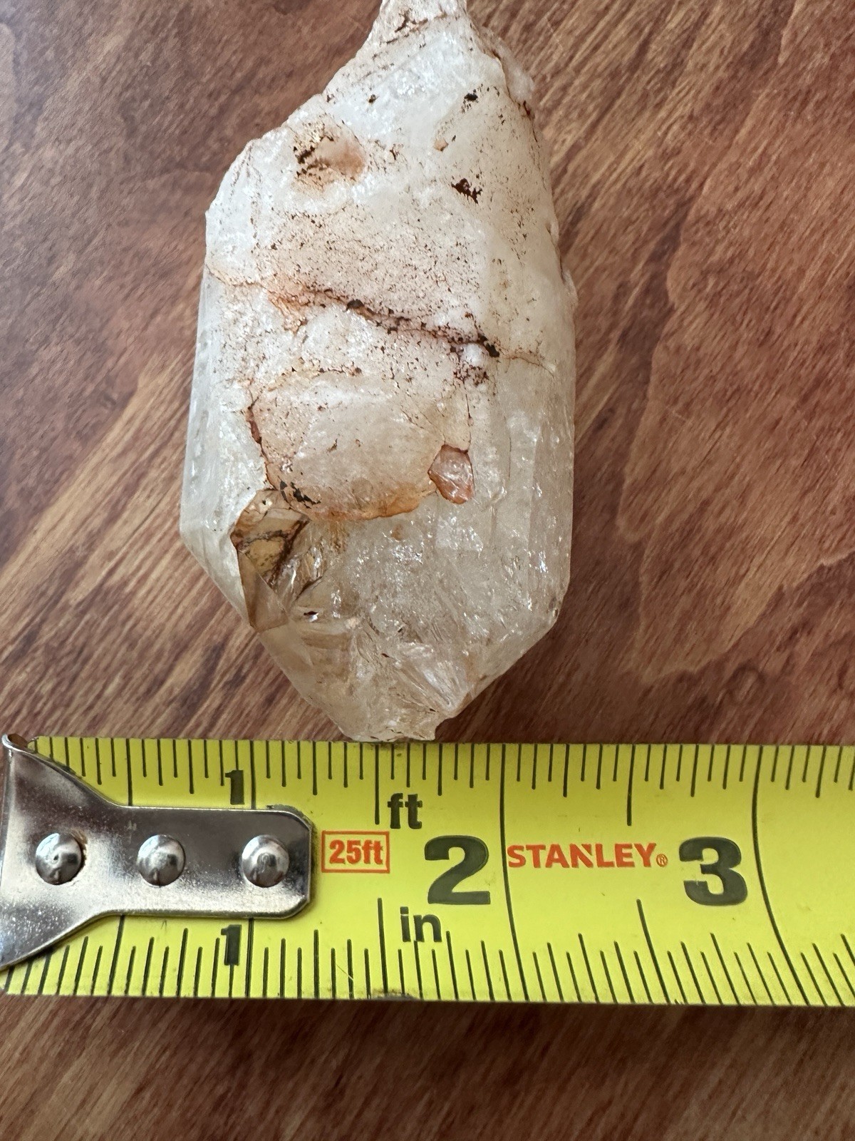 Raw Quartz Crystal Point 3″ Natural Uncleaned Rough Mineral Specimen Stained