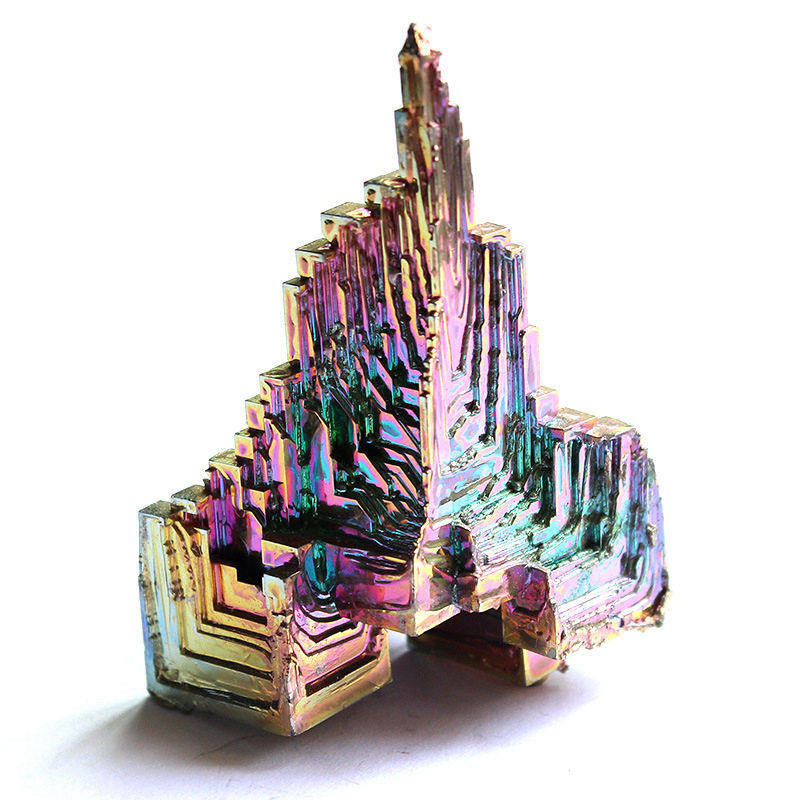 Natural Rainbow Aura Titanium Bismuth Mineral Stone Crystal Cluster Specimens