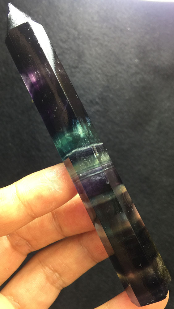 NATURAL MORE COLOUR FLUORITE QUARTZ CRYSTAL WAND POINT Healing