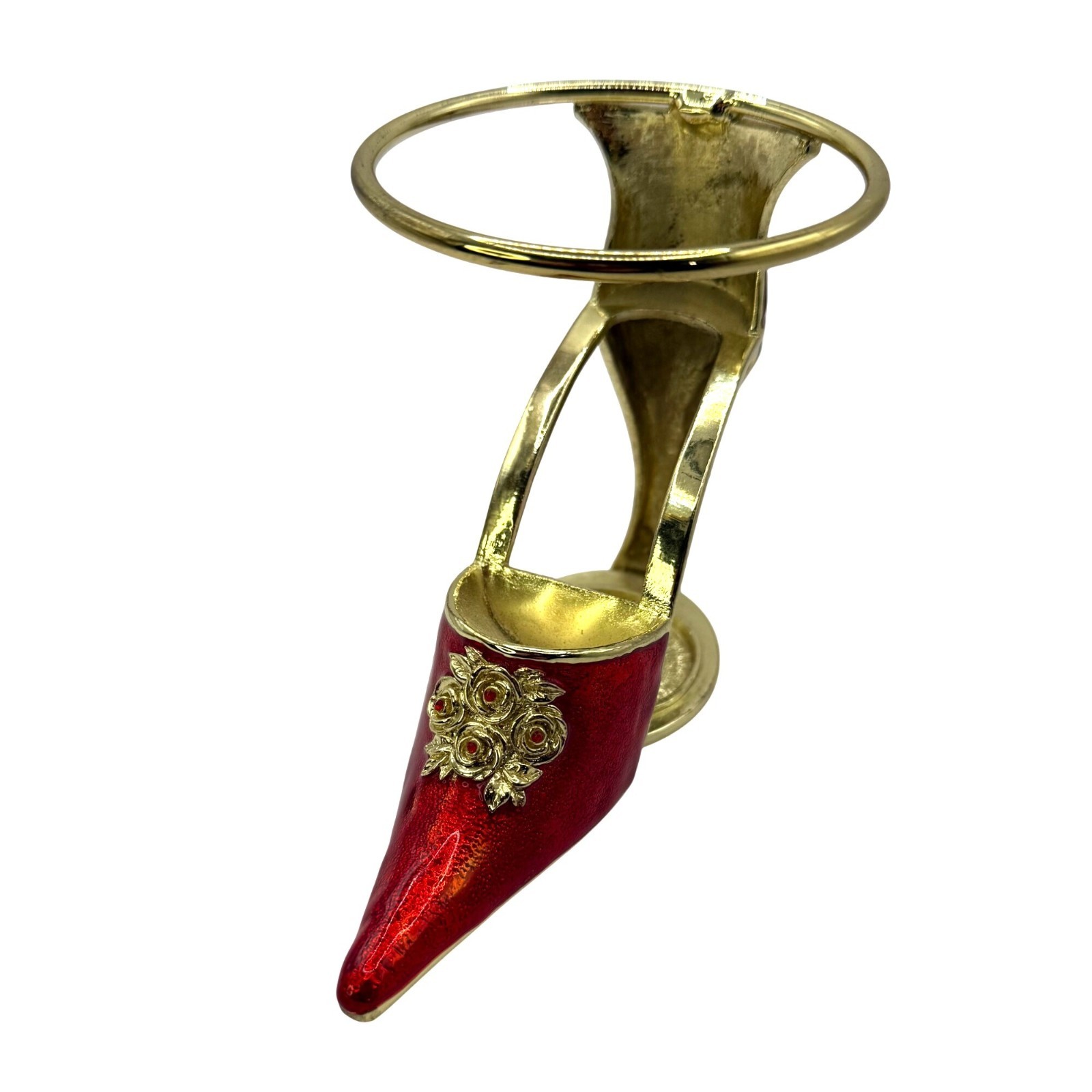 Vintage Brass Metal Scroll Sphere Crystal Ball Stand Orb Stand Crystal Display
