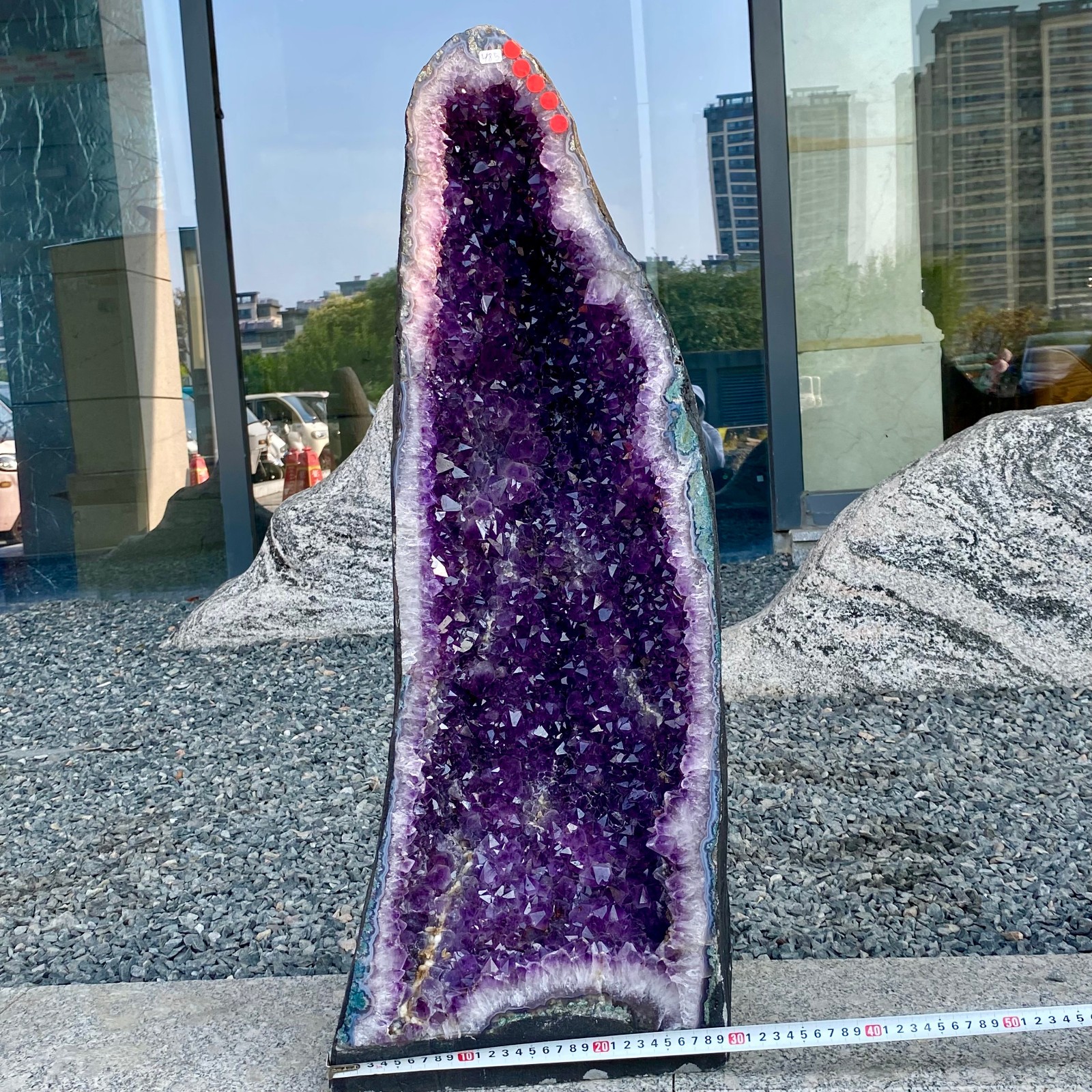 105LB Natural Amethyst Geode Quartz Crystal Cluster Cathedral Energy healing
