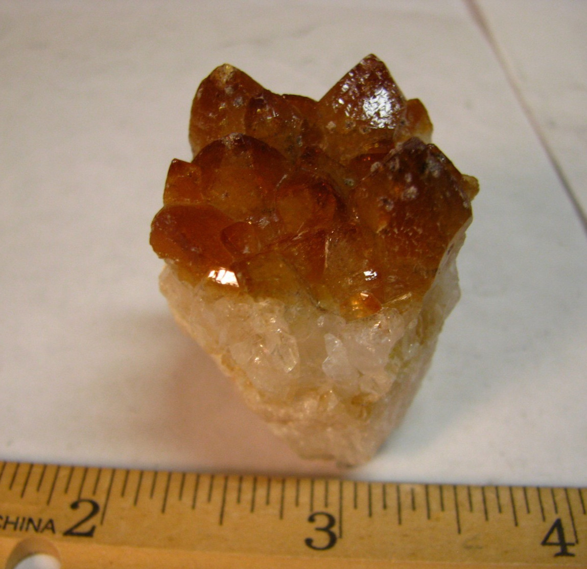 56g 1.8×1.3×1.4inch GOLDEN/YELLOW CITRINE CRYSTALS CLUSTER ON QUARTZ BRAZIL #049