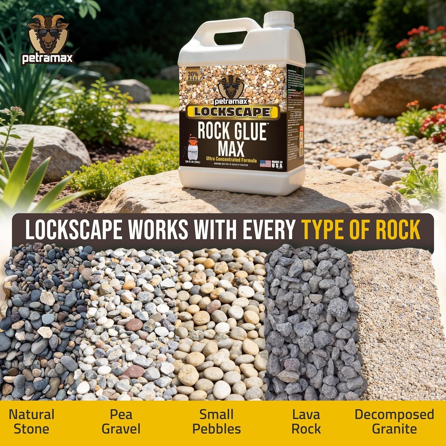 32 Oz Max Rock Glue – Non-Toxic, Water-Resistant, Perfect for DIY Landscapes