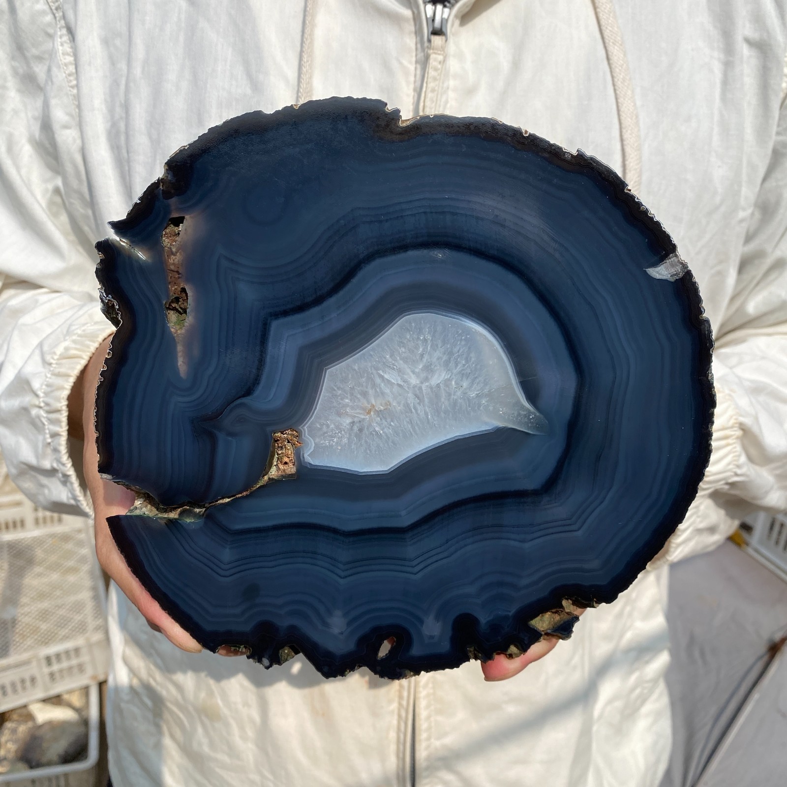 10lb Natural Lace Banded Agate Quartz Crystal Rough mineral specimens，Brazil