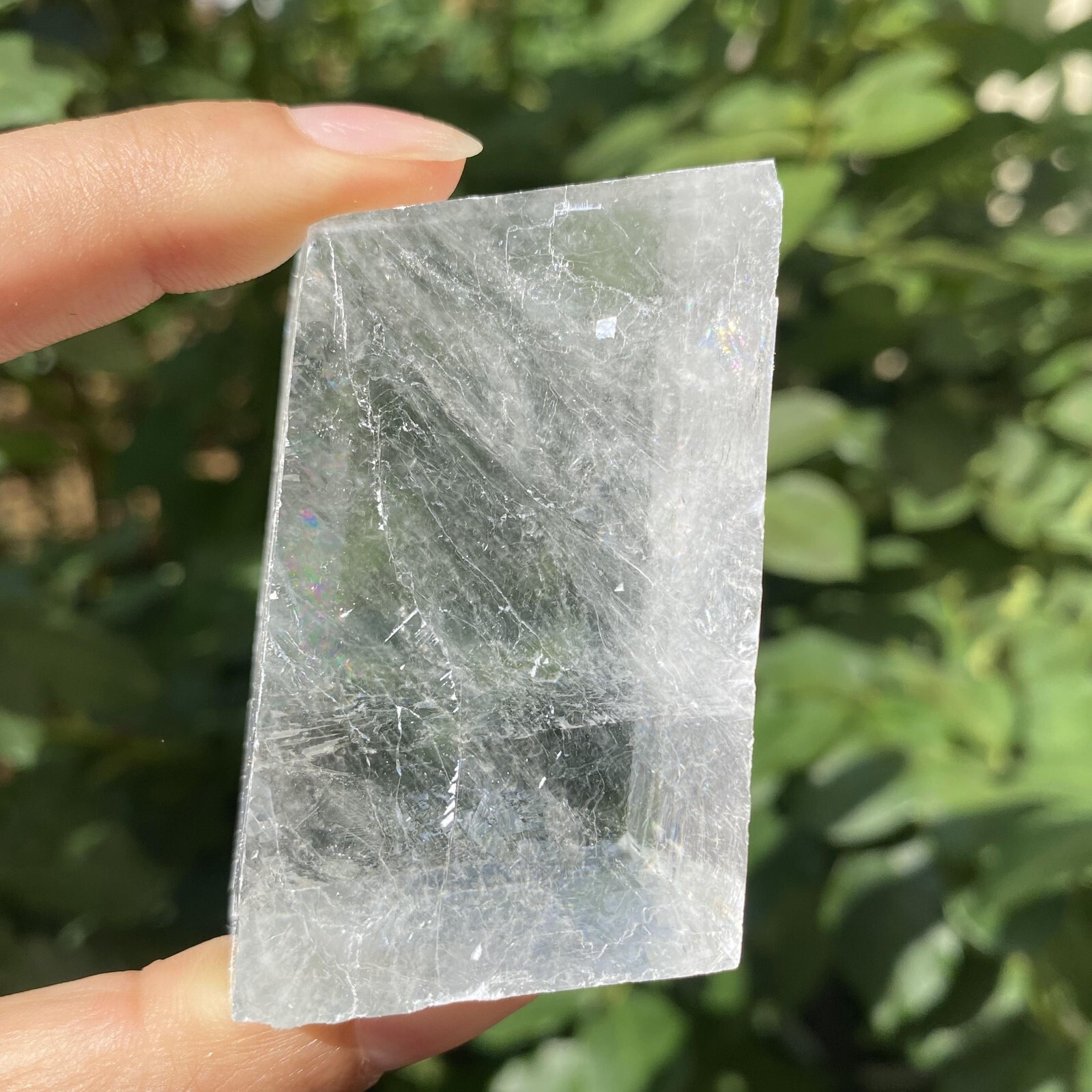 129g Natural Rainbow White Calcite Cube Specimen Crystal Quartz Healing Reiki
