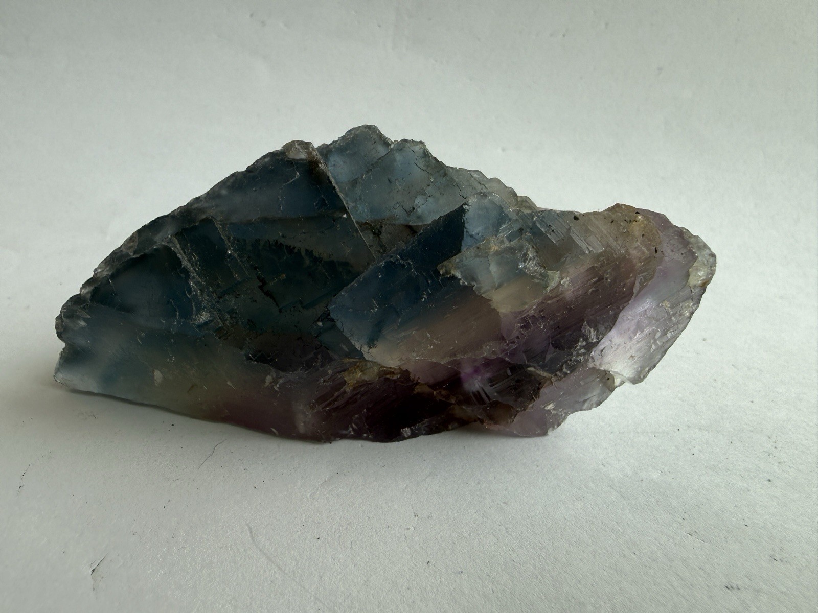 Natural Rainbow Fluorite Crystal Specimen 196g Translucent Purple Blue Green