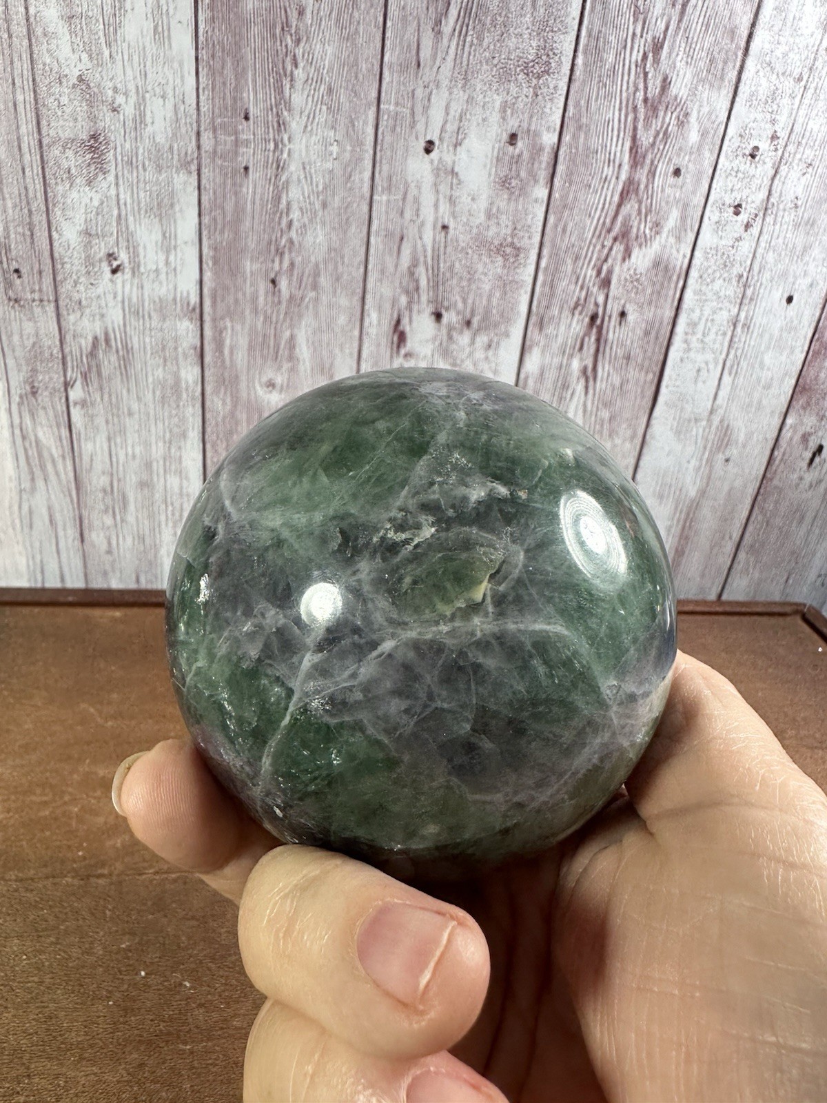 Flourite Sphere Green Purple Ball Gazing 1017 Gram See All Pics For True Beauty