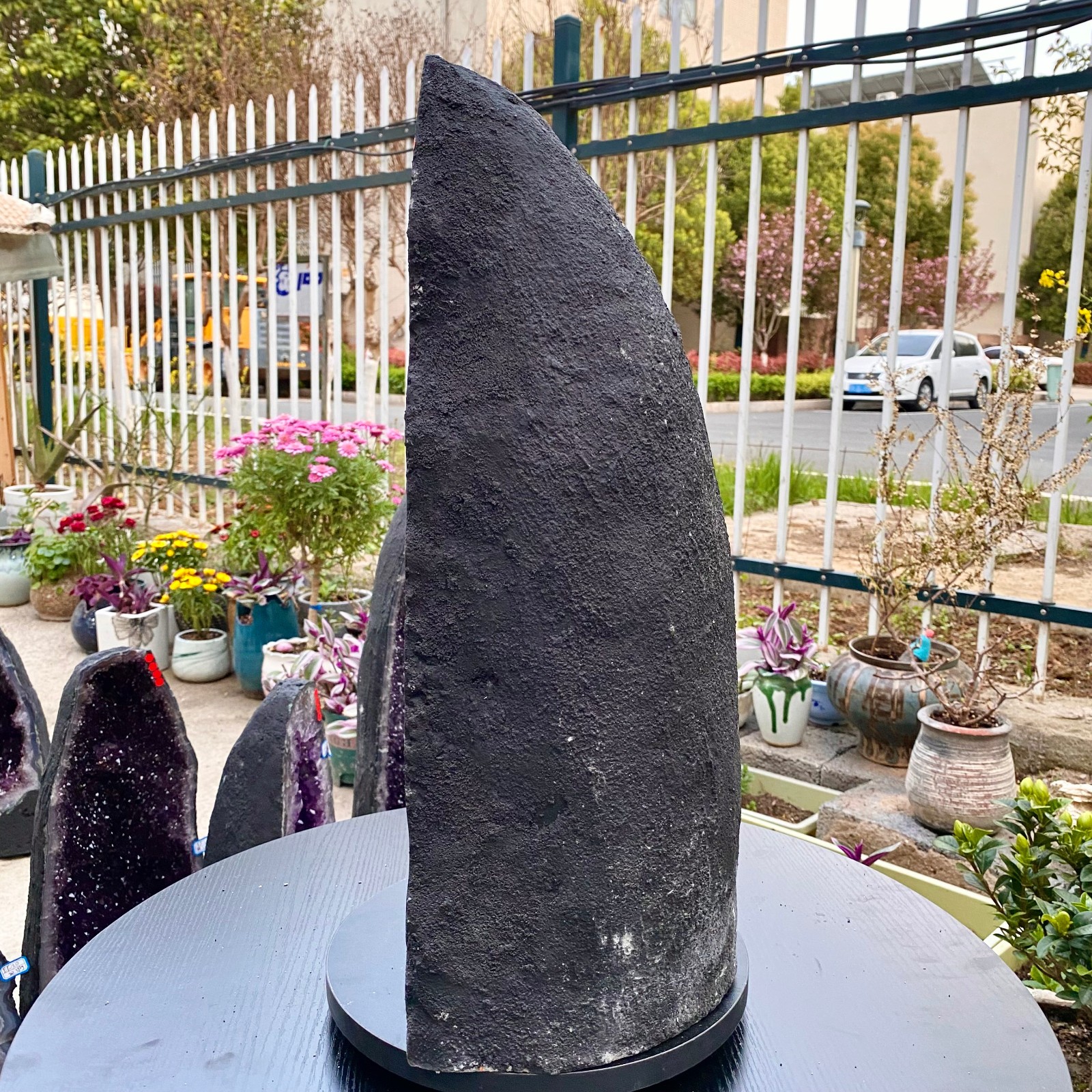 46LB Natural Amethyst Geode Quartz Crystal Cluster Cathedral Energy healing